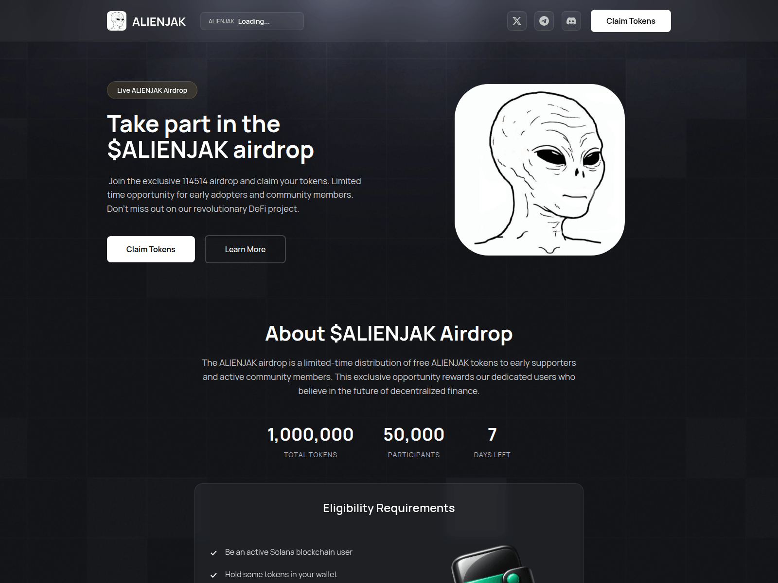 Screenshot of alienjakclaim.pages.dev
