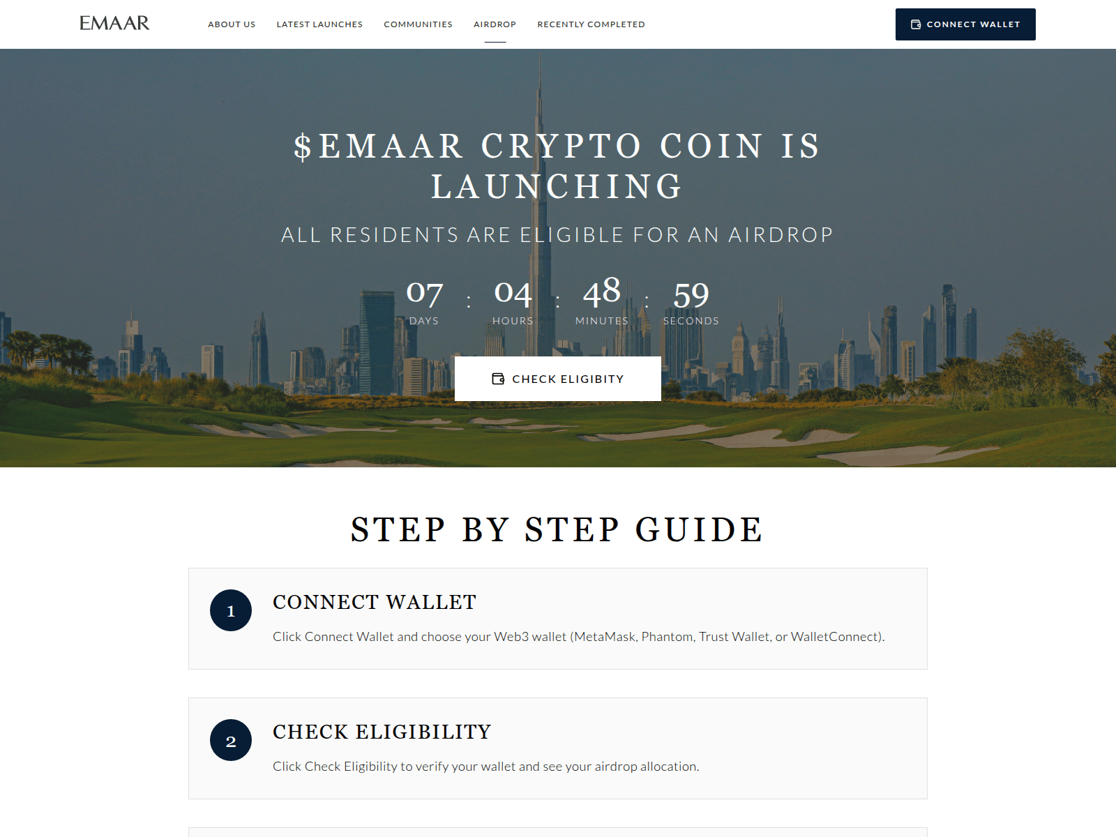 Screenshot of emaartoken.com