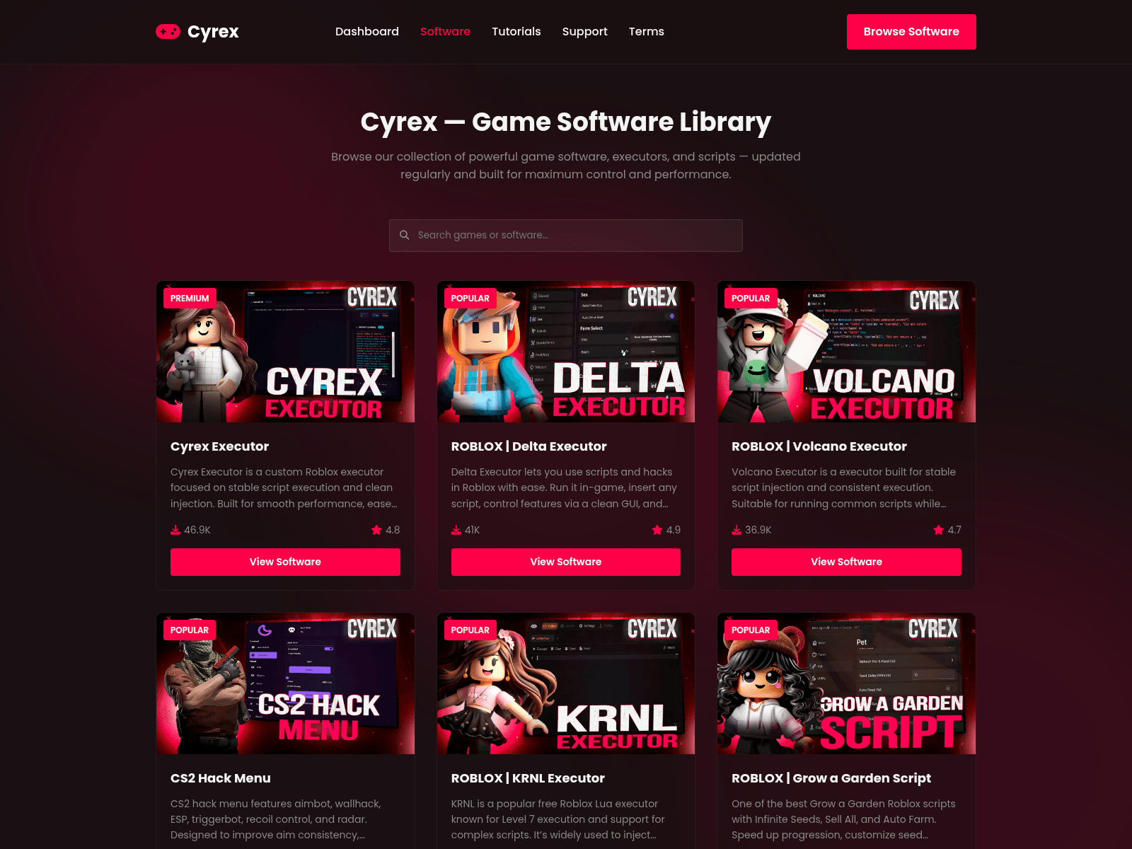Screenshot of cyrex.cc