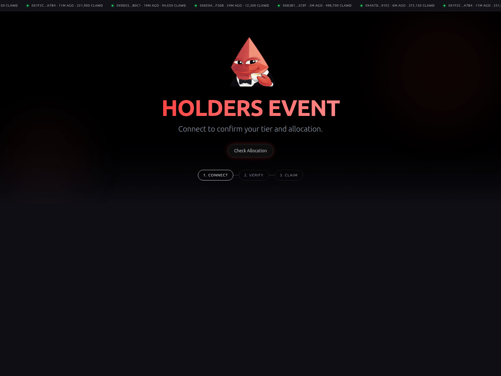 Screenshot of clawdevent.com