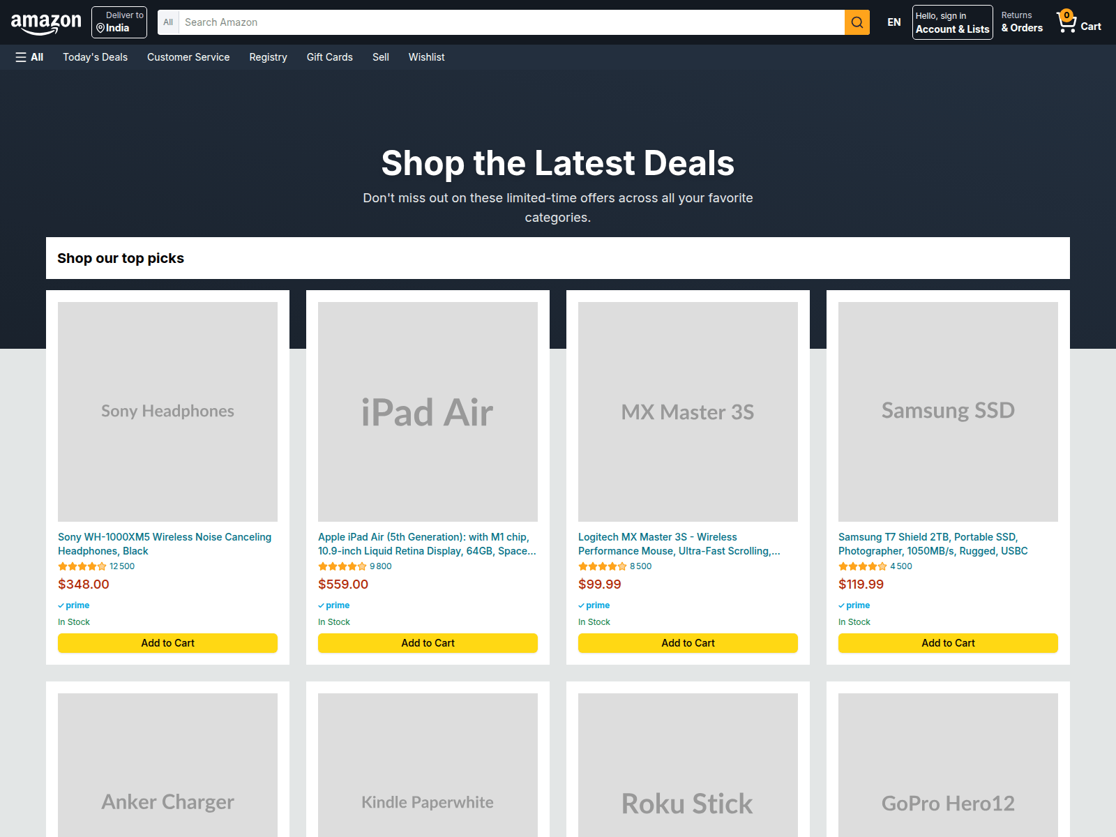 Screenshot of ecom-clone-amber-six.vercel.app