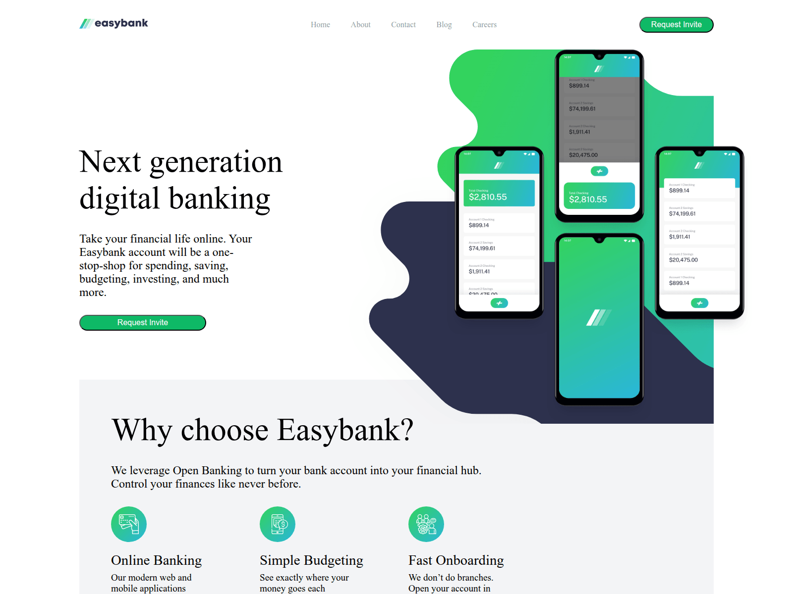 Screenshot of easy-bank-mu.vercel.app