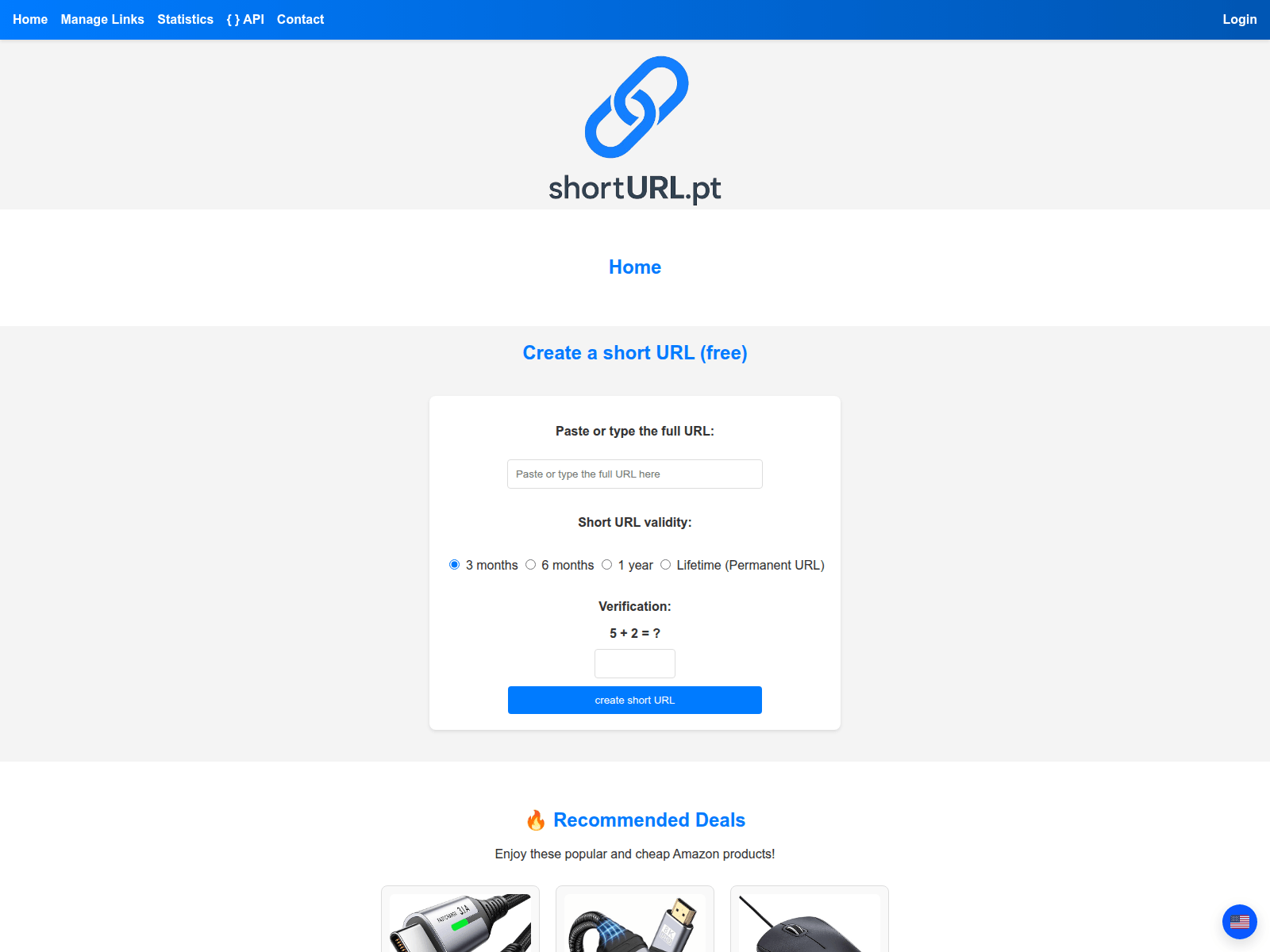 Screenshot of shorturl.pt