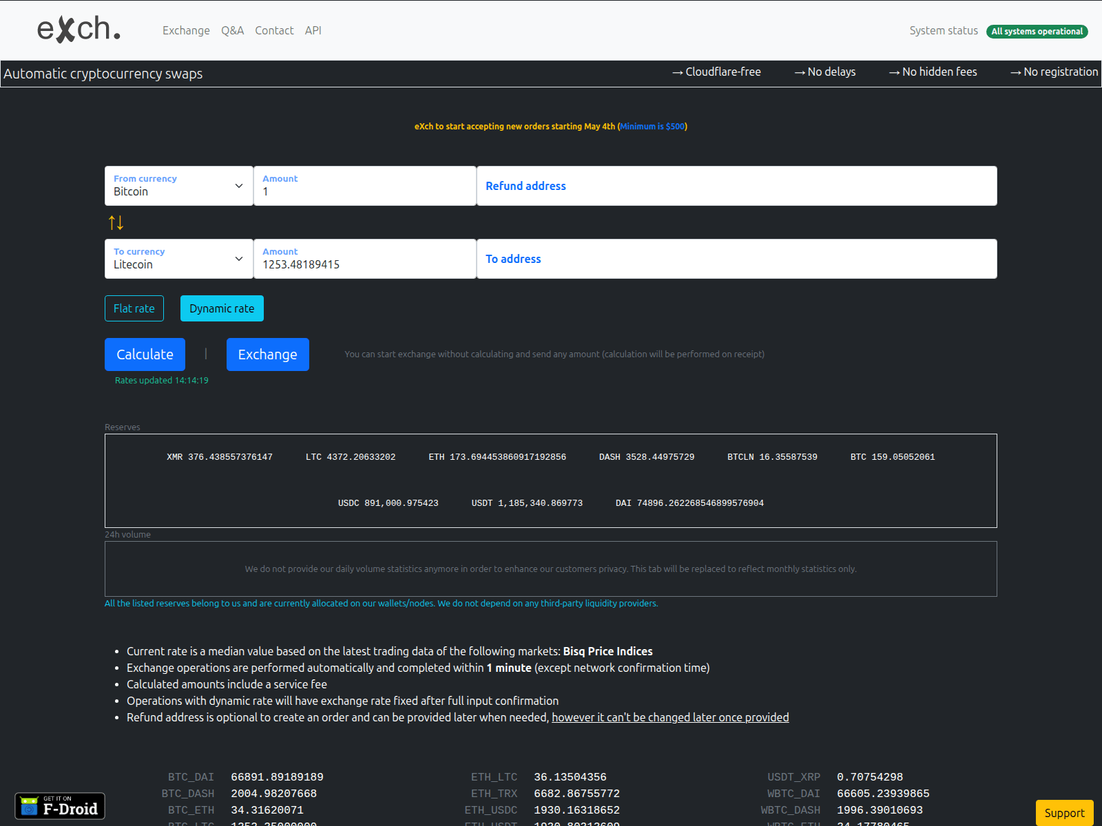 Screenshot of exech.cx