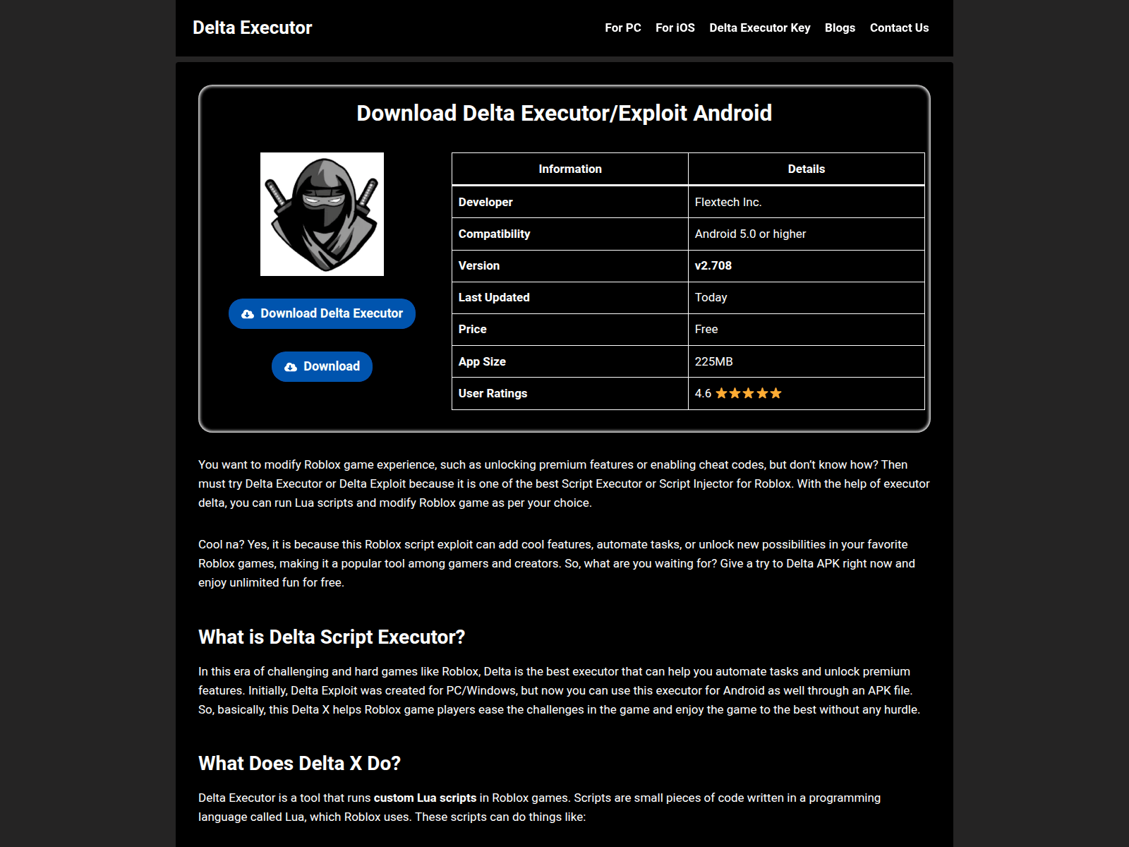Screenshot of executordelta.ph