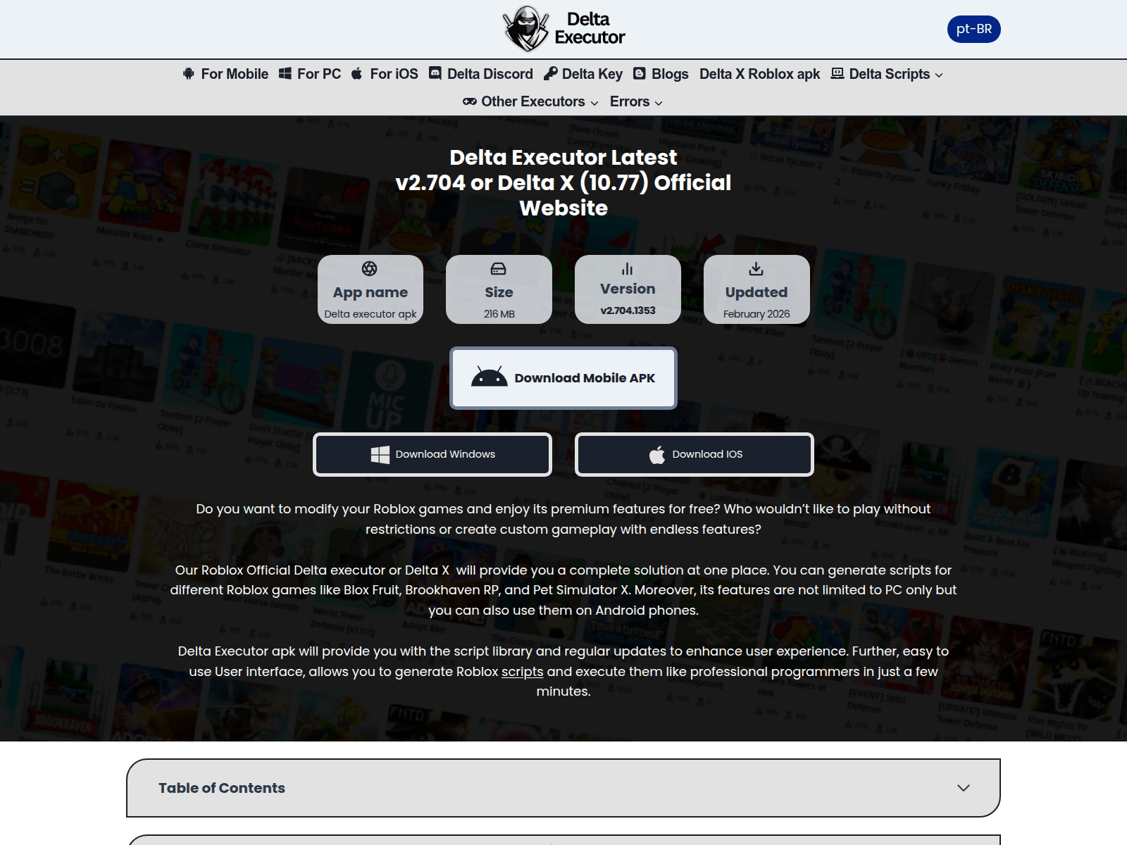 Screenshot of deltaexcutor.com