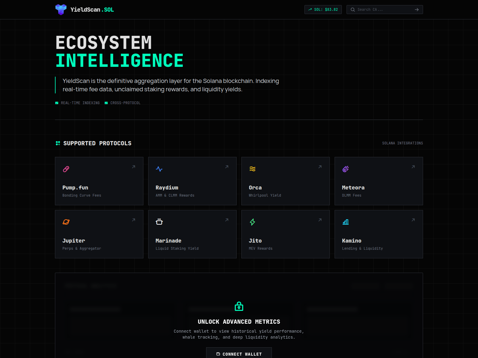 Screenshot of yieldscan.fi