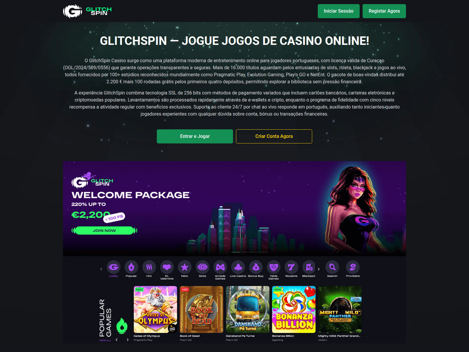 Screenshot of glitchspin-portugal.com