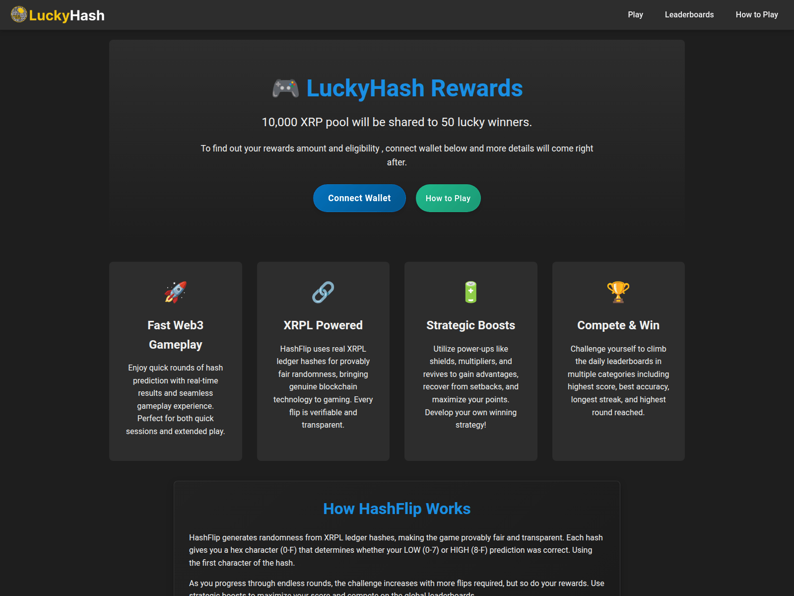 Screenshot of luckyhash.app