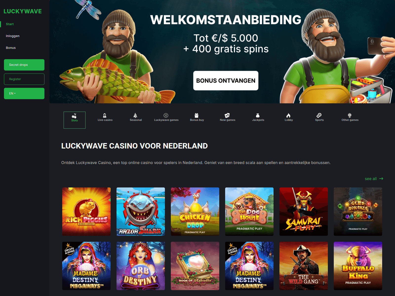 Screenshot of luckywave-holland.com