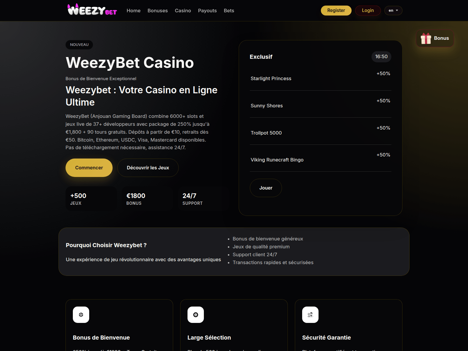 Screenshot of weezybet-fr.com