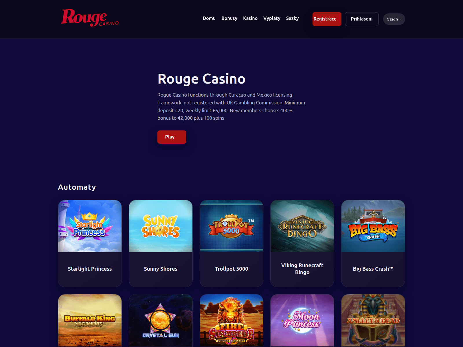 Screenshot of rouge-casino.games