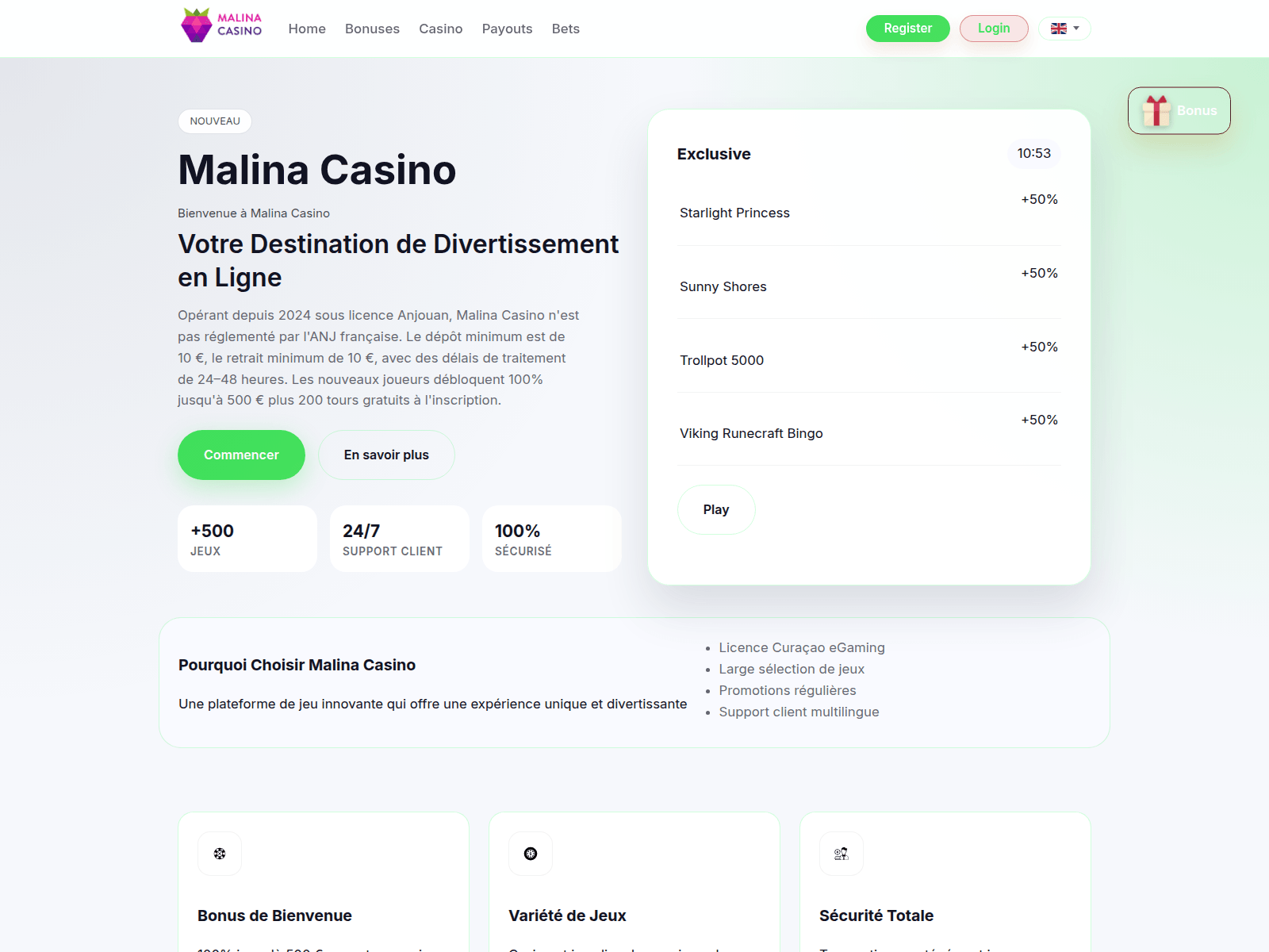 Screenshot of malinafr.net