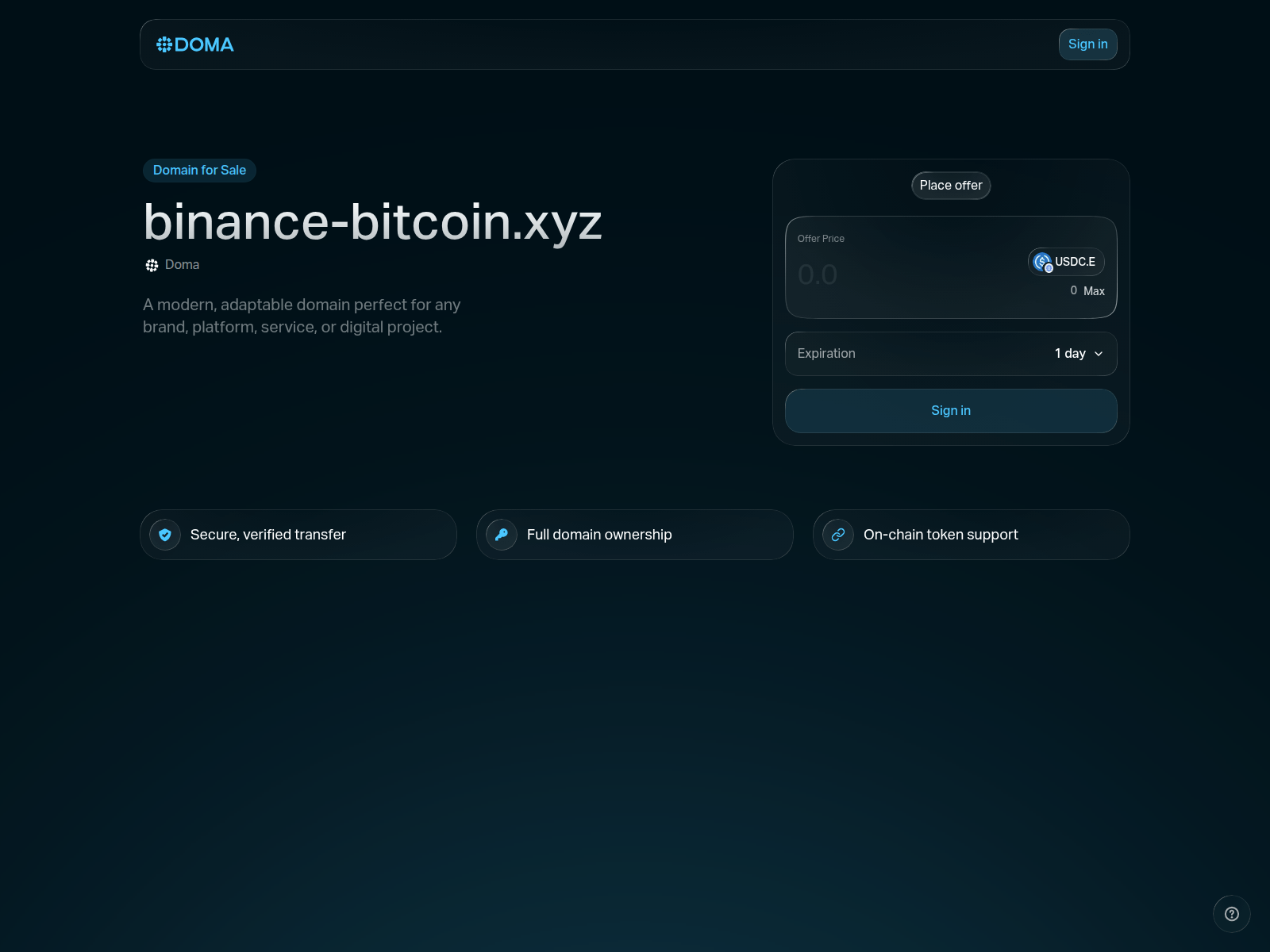 Screenshot of binance-bitcoin.xyz