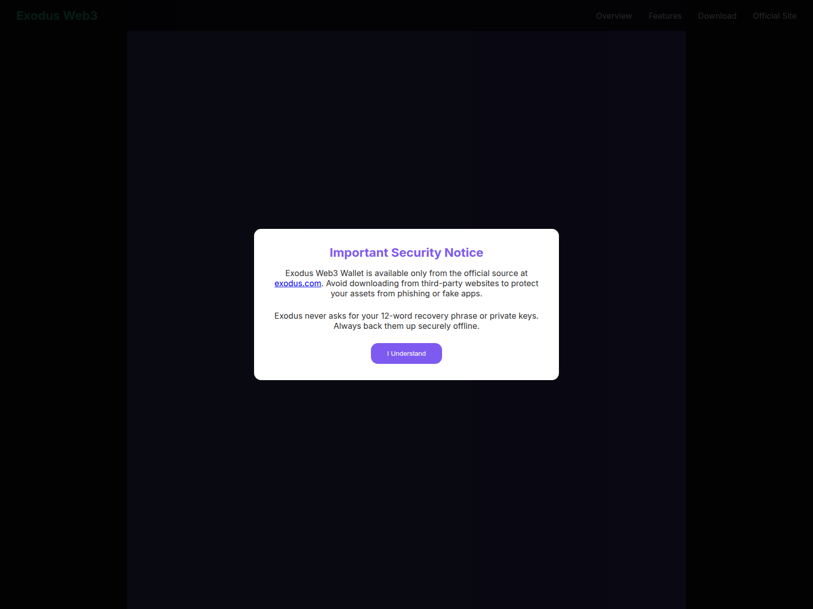 Screenshot of home-exodus-web3.pages.dev