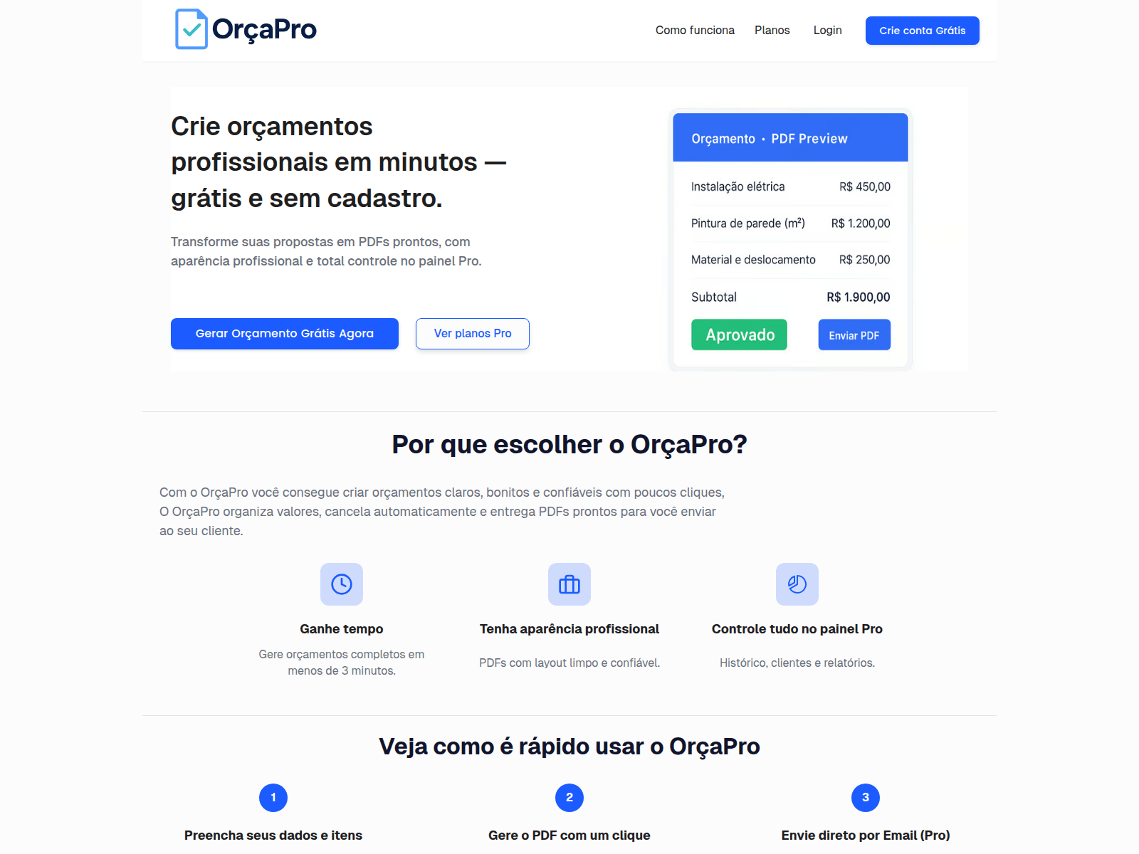 Screenshot of orcaproapp.com.br