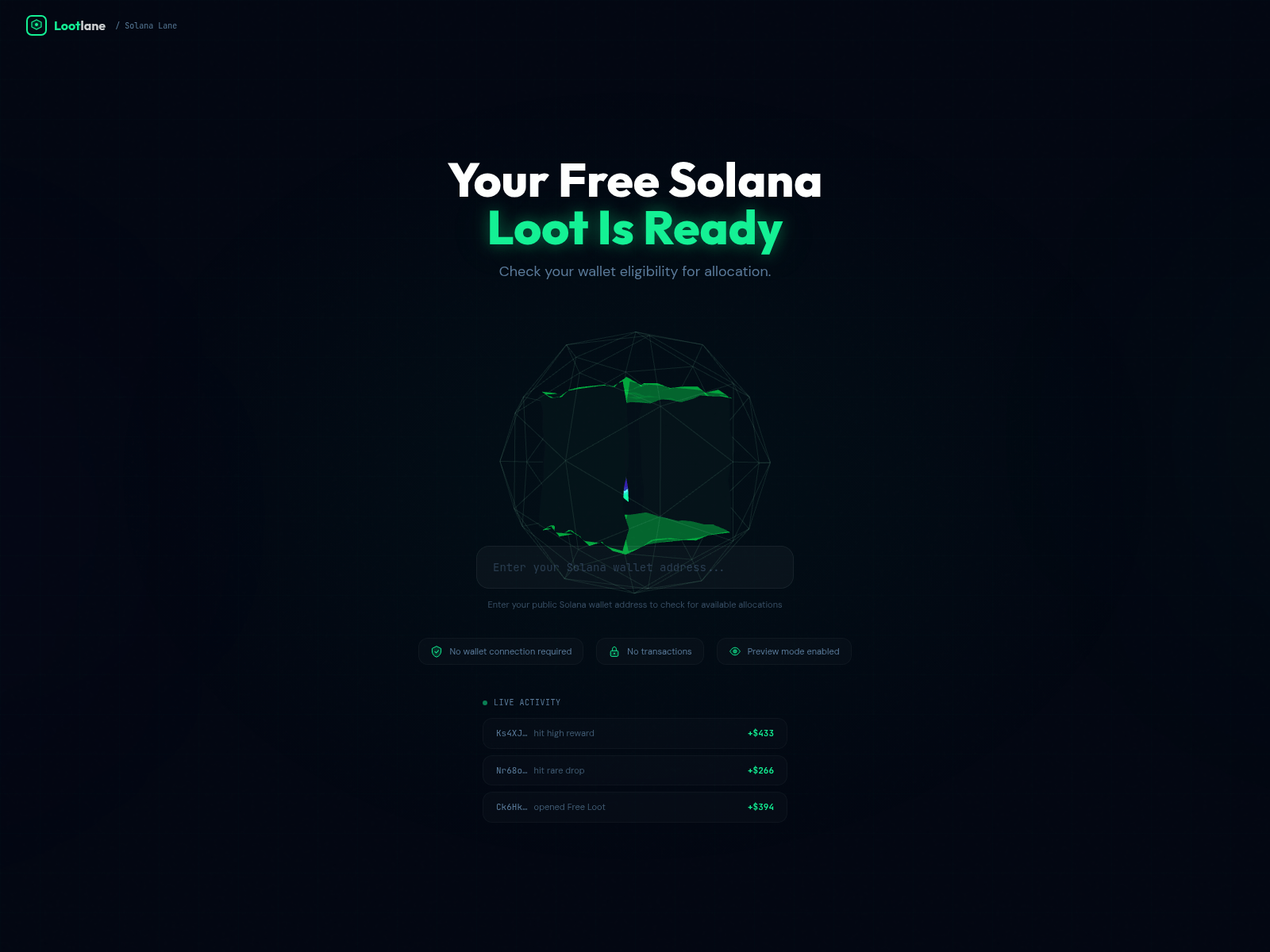 Screenshot of lootlanesol.click
