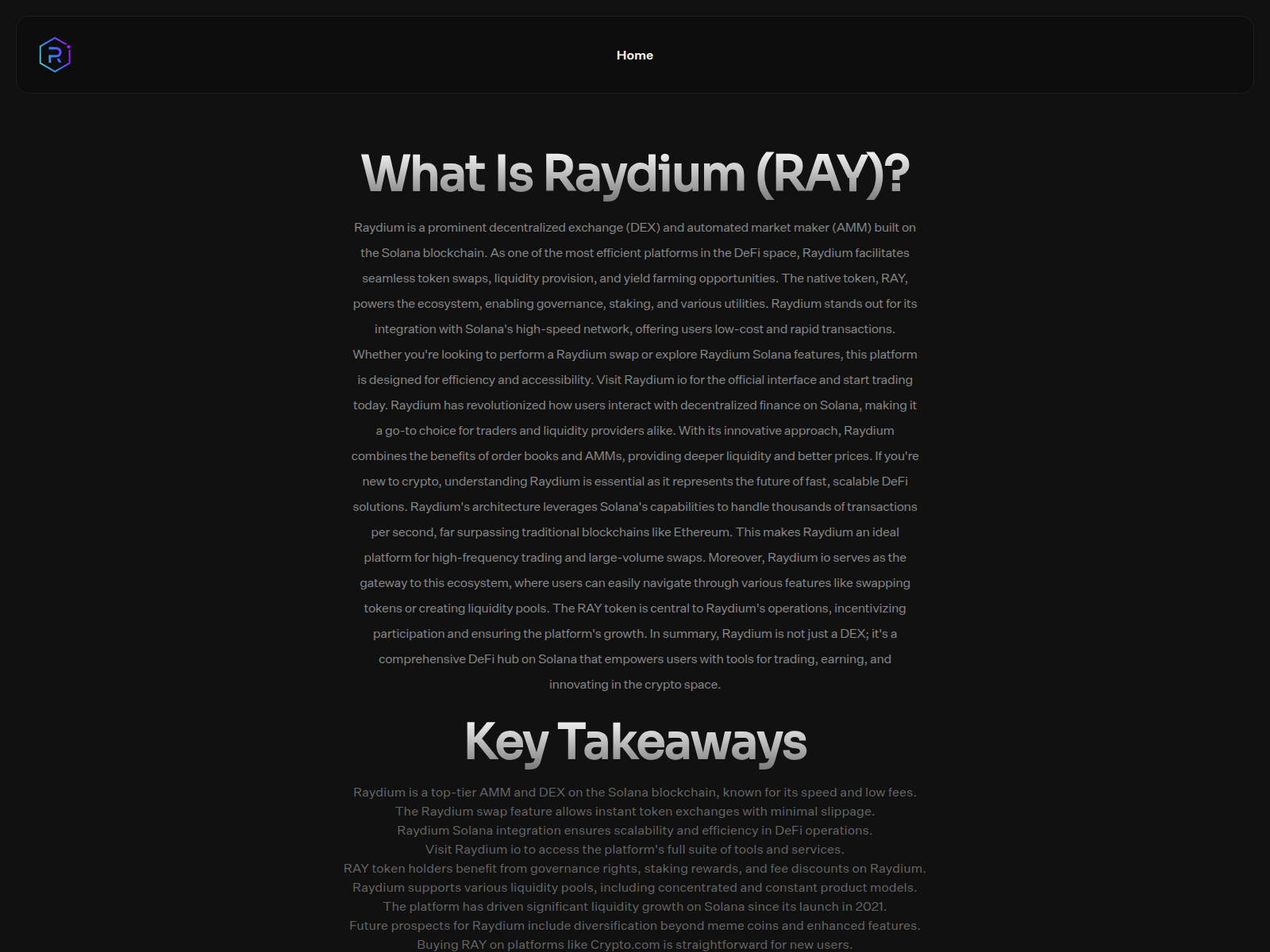 Screenshot of raydiumio.co