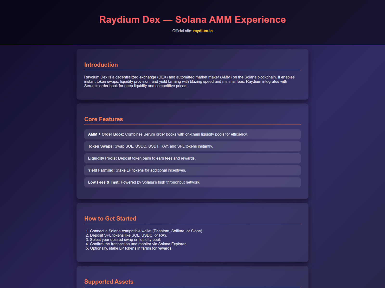Screenshot of raydiumdex.pages.dev