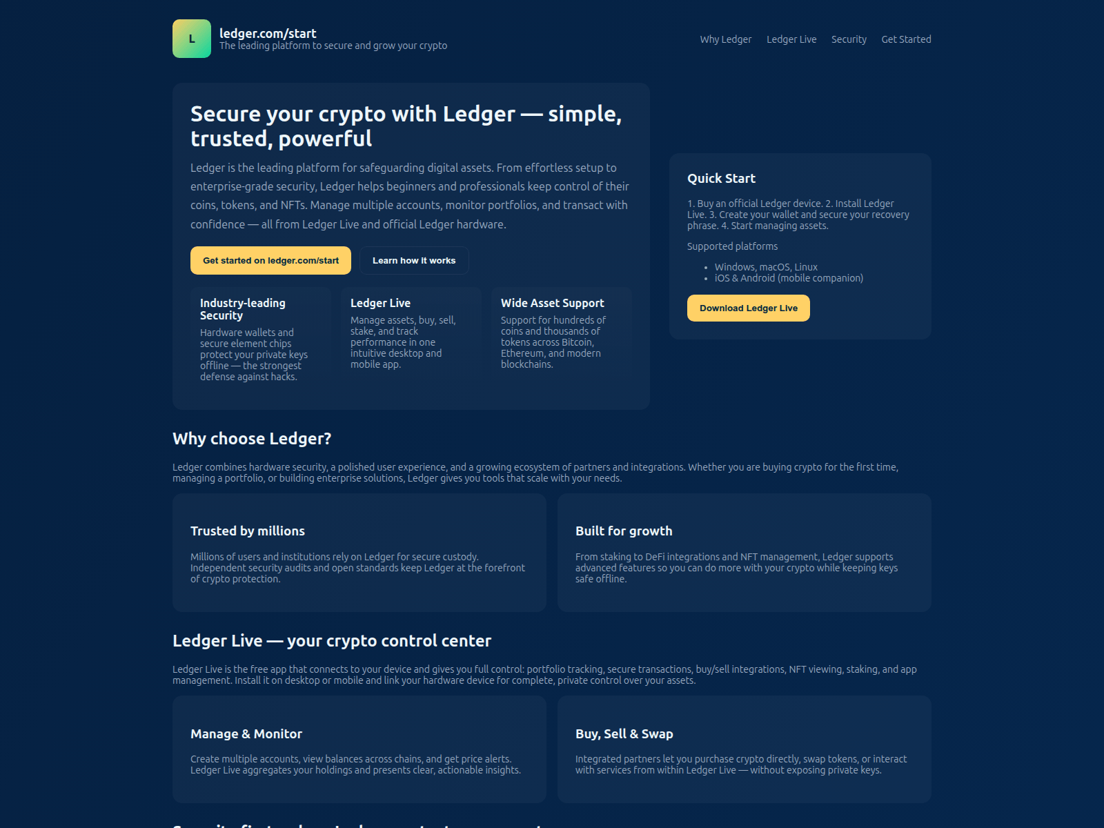 Capture d'écran de saf-start-ledgrcom.pages.dev