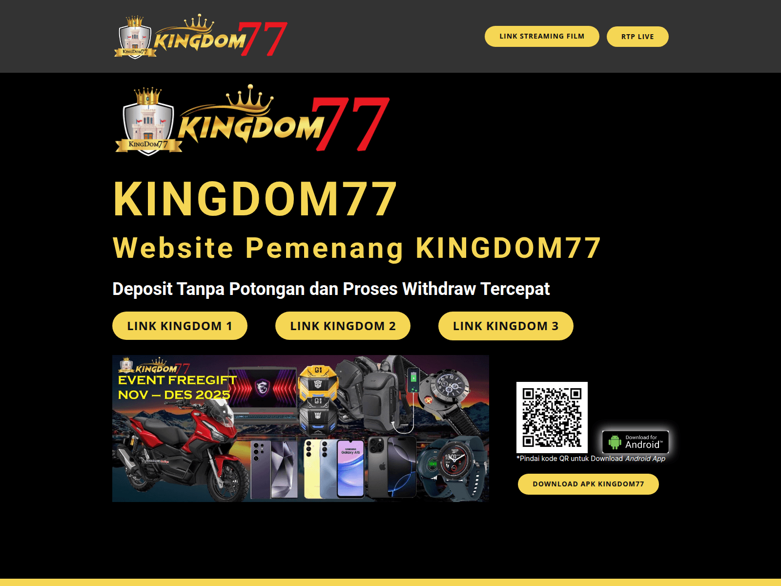 Screenshot of kingdom77.fit