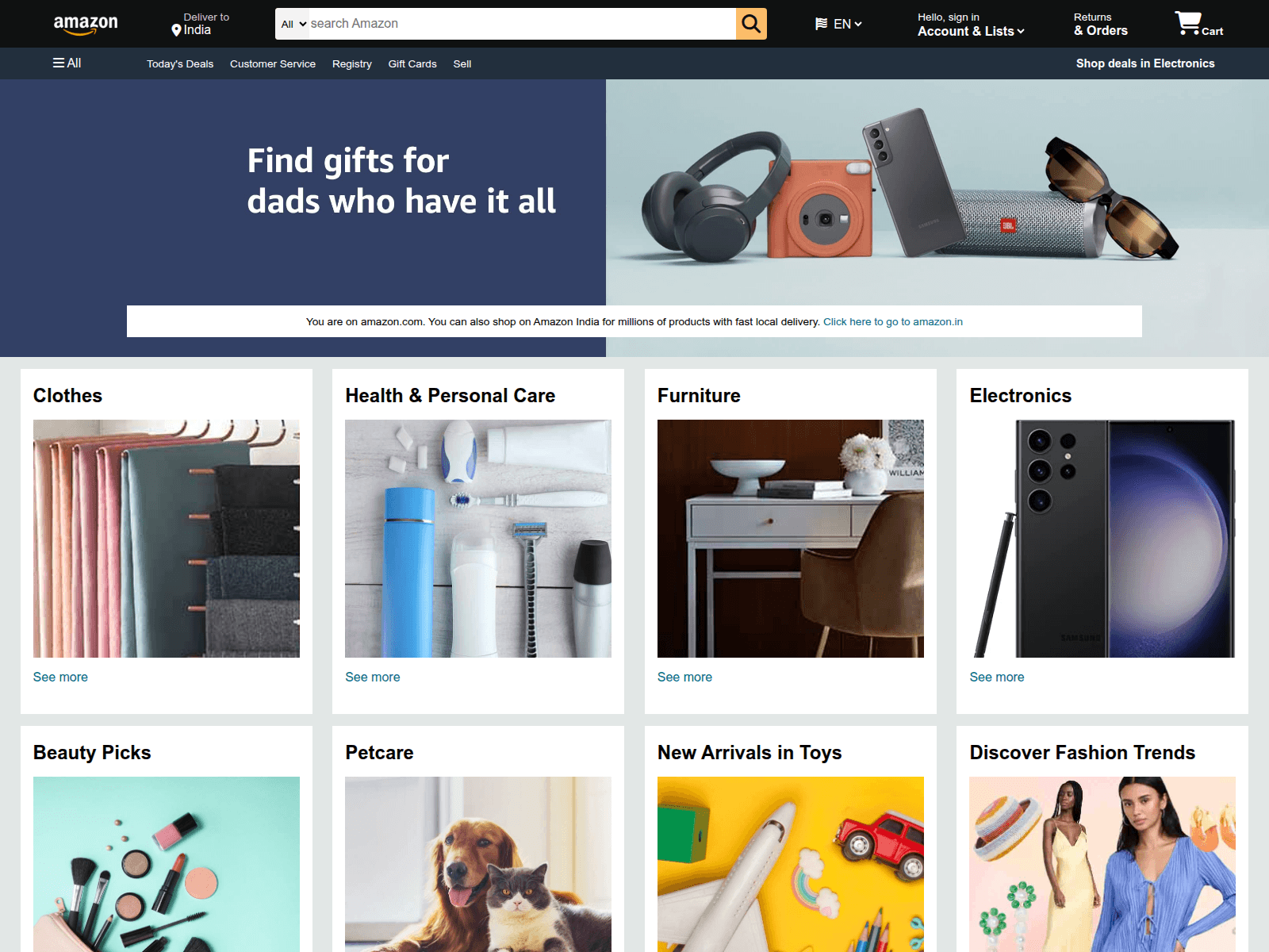 Screenshot of amazon-clone-five-azure-81.vercel.app