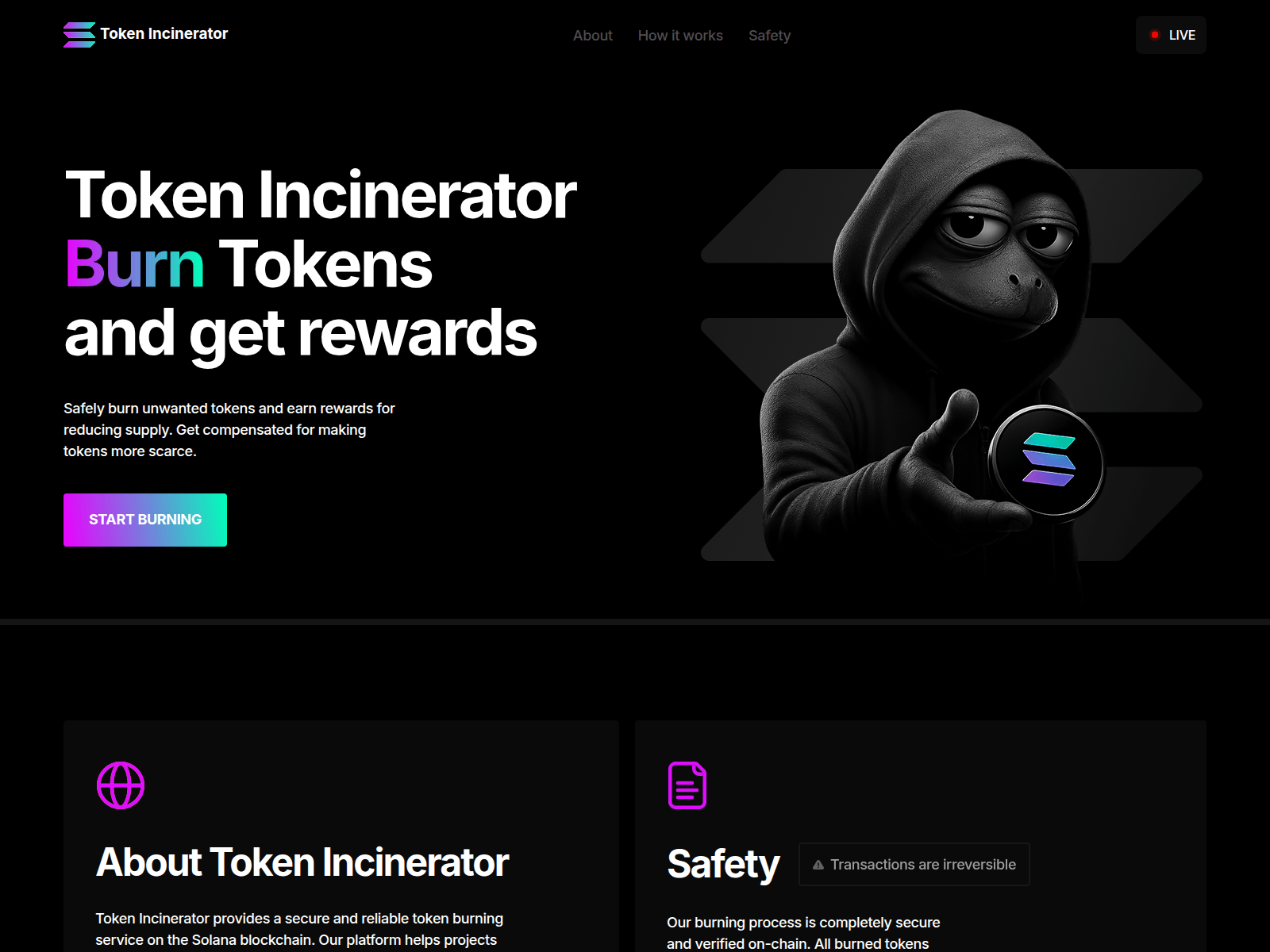 Screenshot of sol-incinerator.help