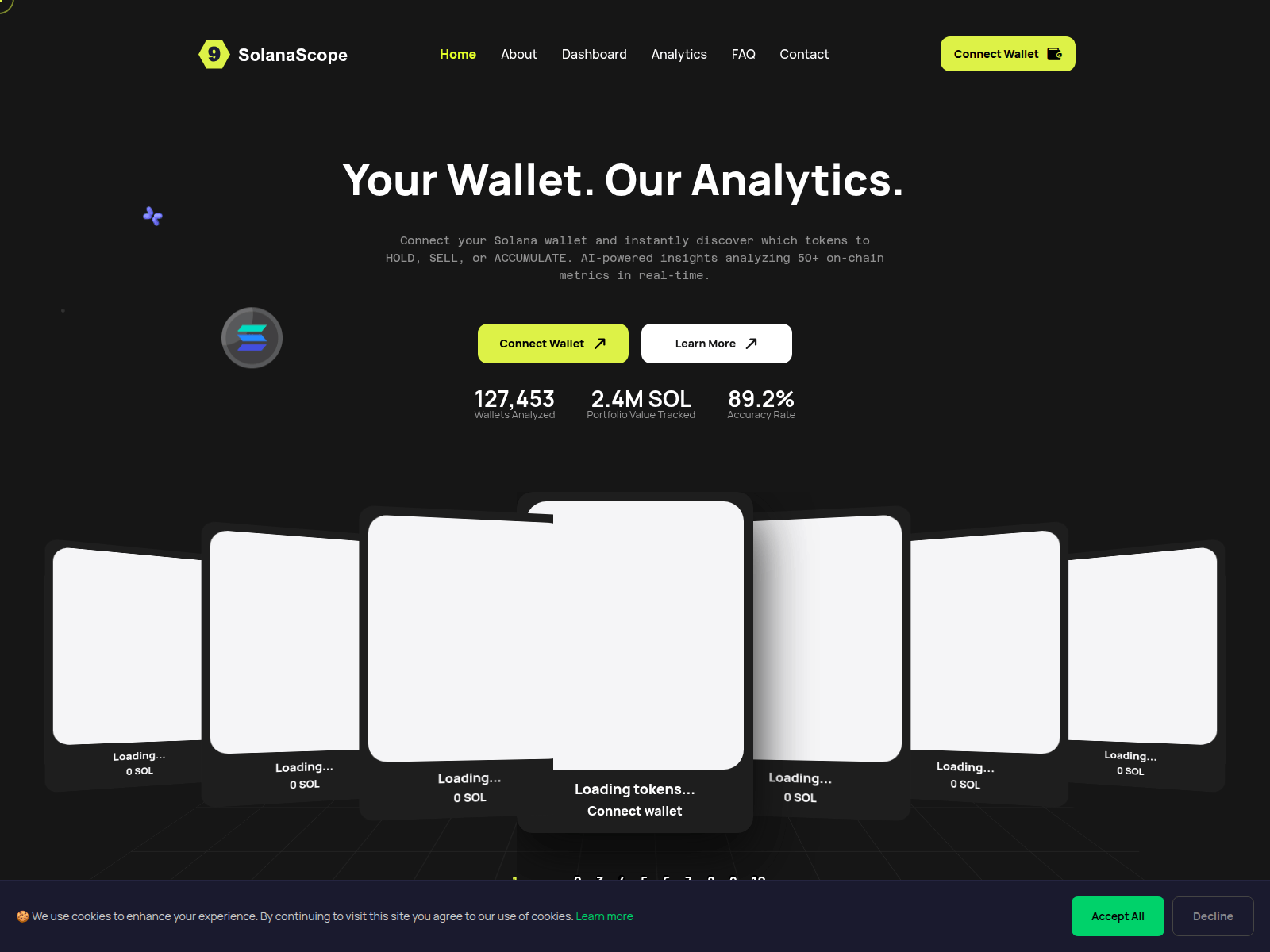 Screenshot of 9solanascope.com