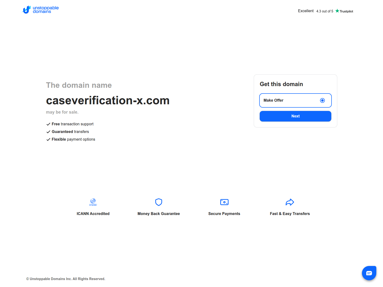 Screenshot of caseverification-x.com