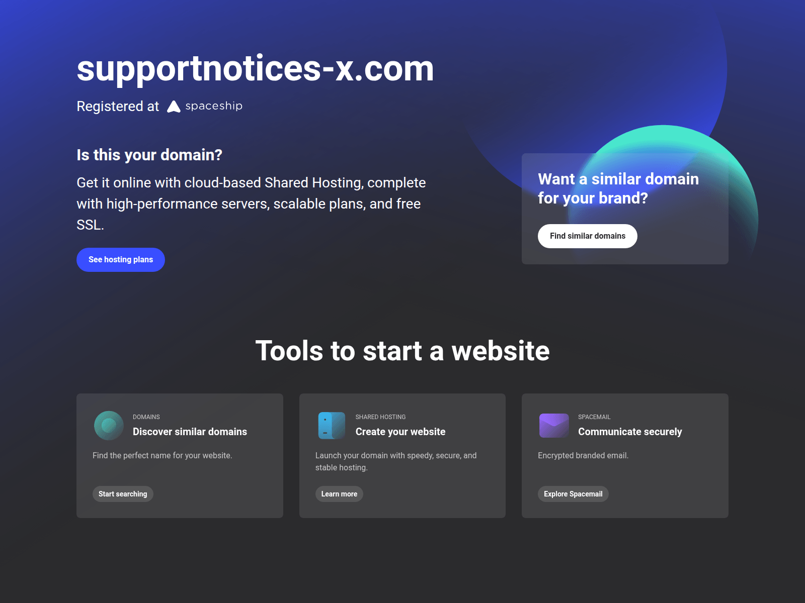 Screenshot of supportnotices-x.com