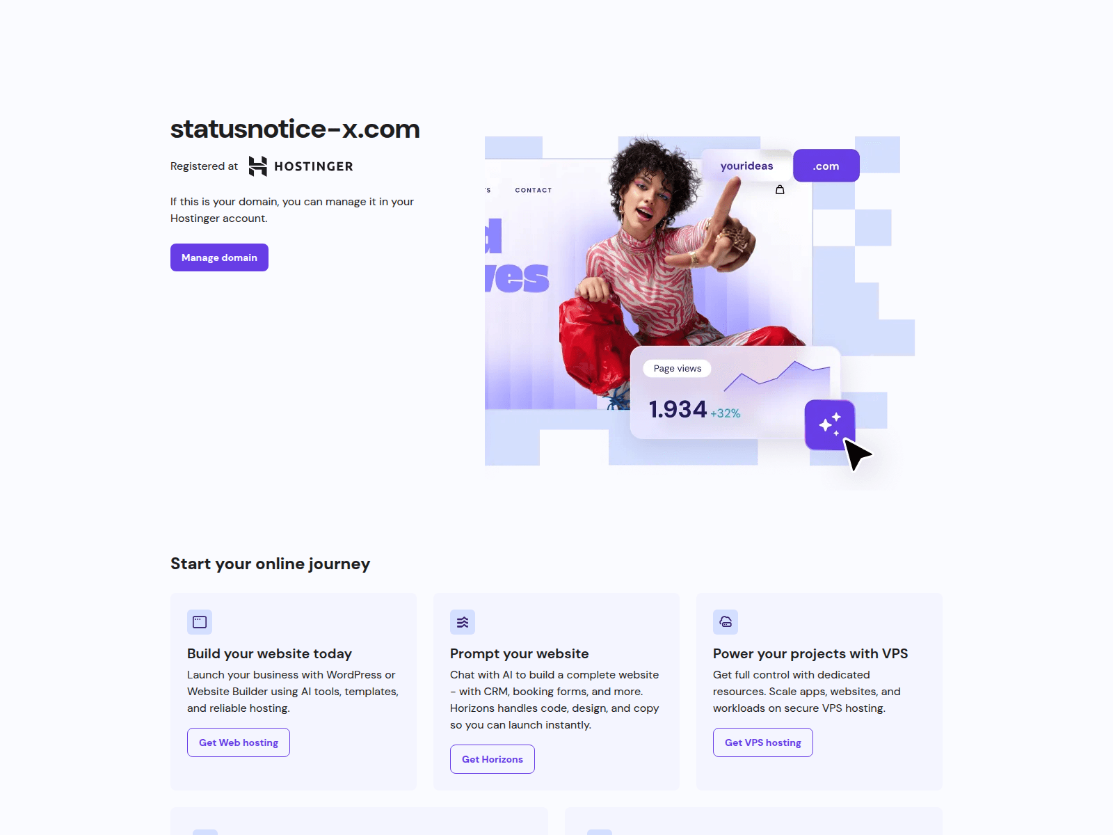 Screenshot of statusnotice-x.com