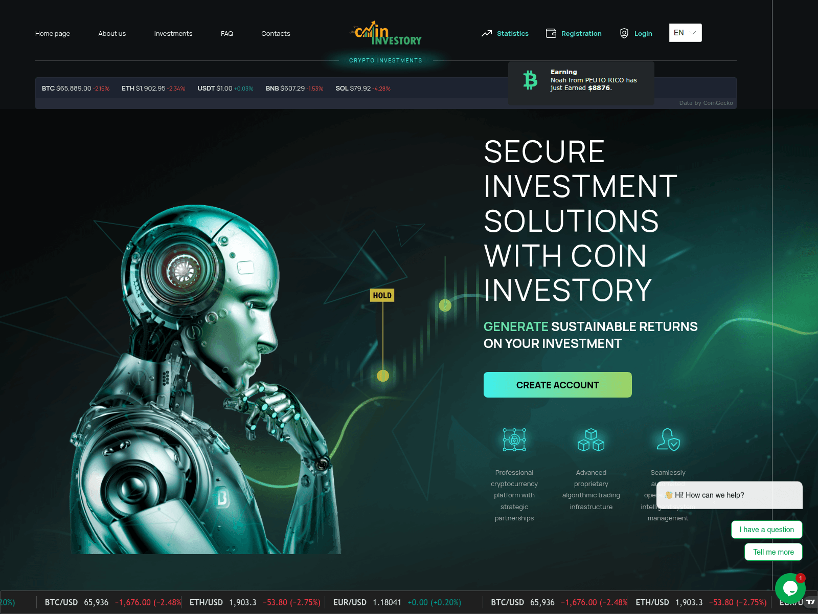 Forensic screenshot of coininvestory.com