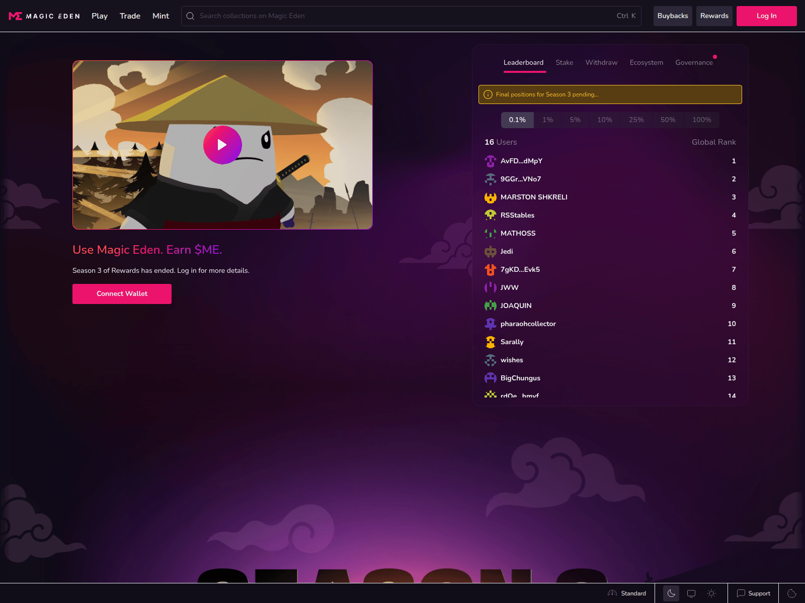 Screenshot of magiceden.io.collector-nft.com