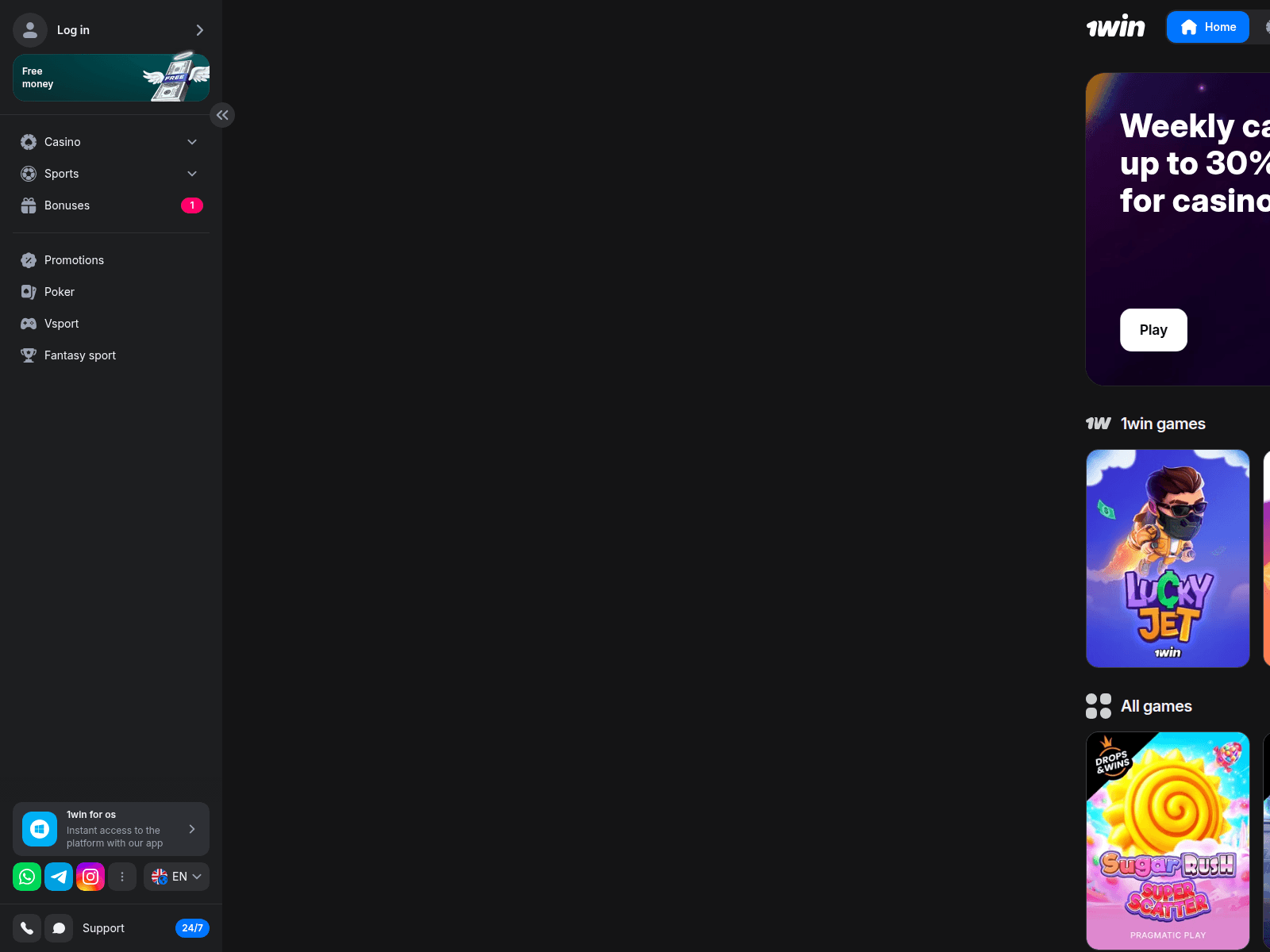 Screenshot of 1win.pro