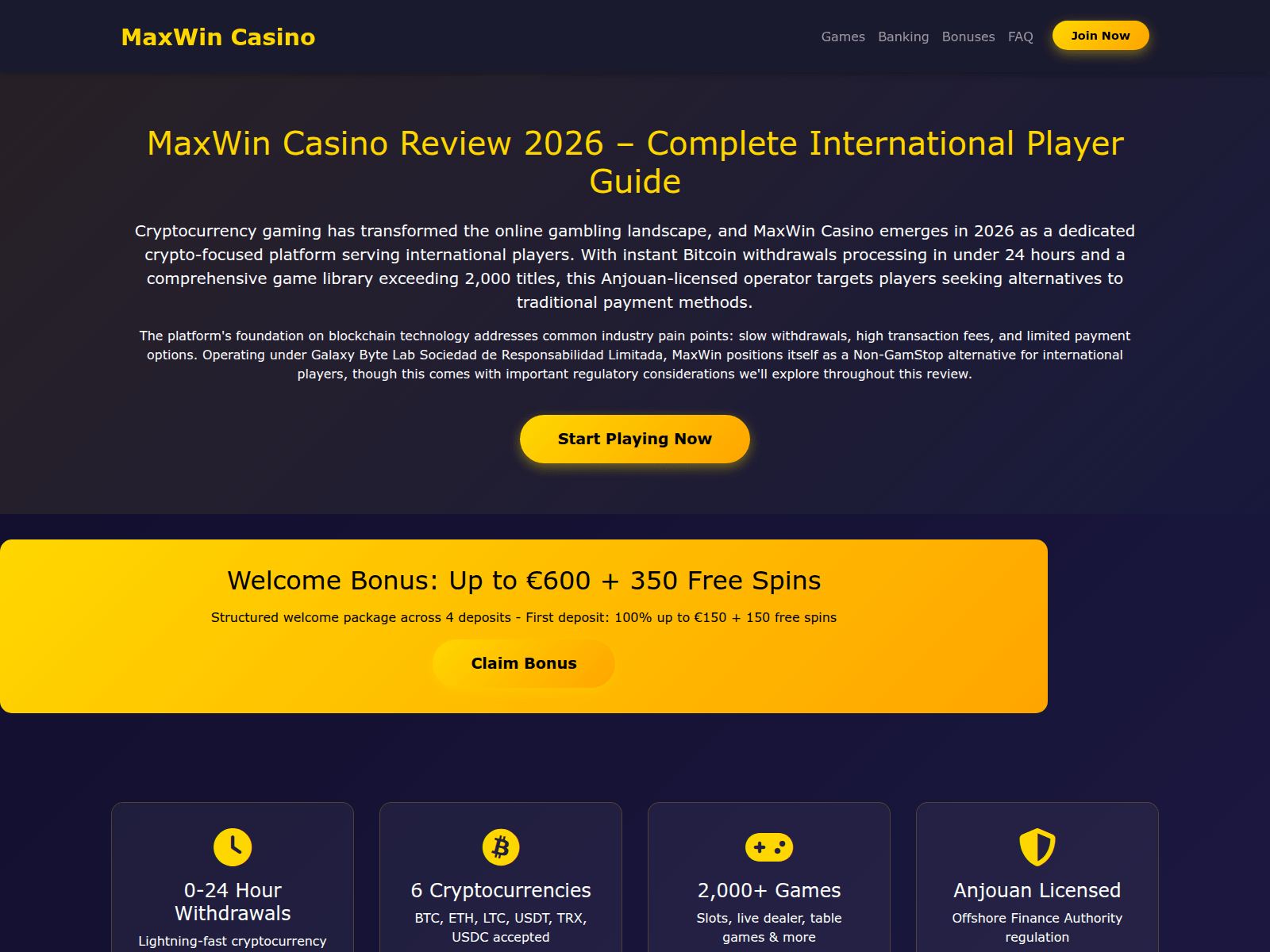 Screenshot of maxwincasino.app