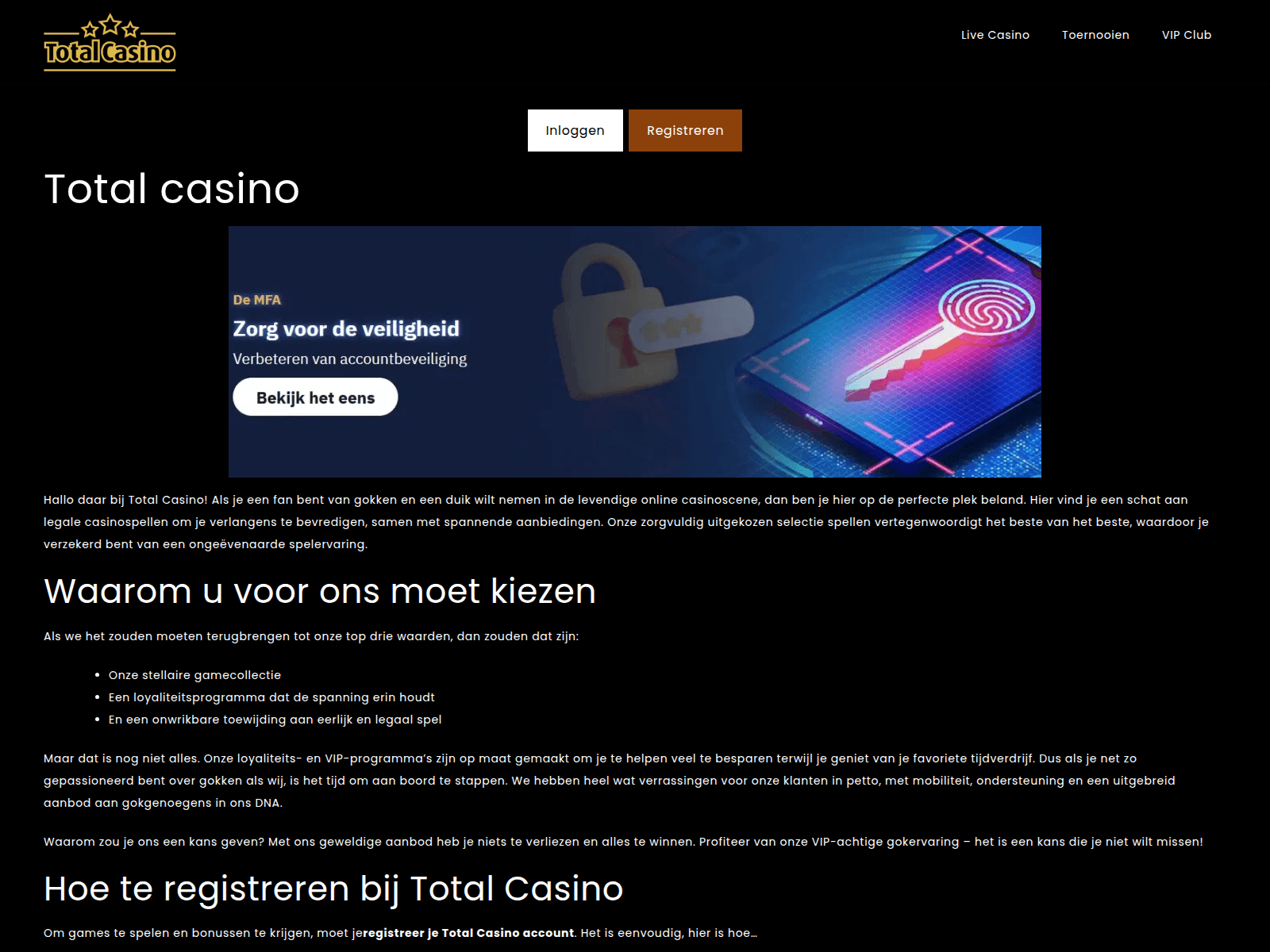 Screenshot of totalcasinoonline.com