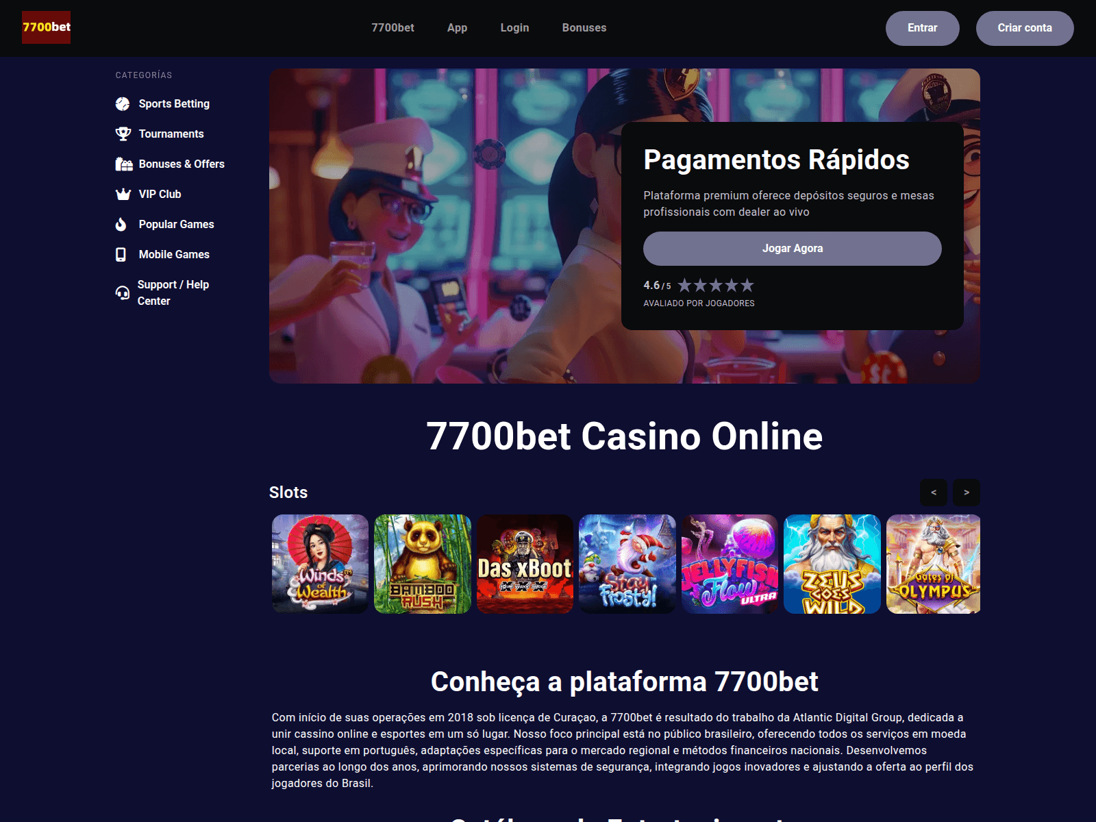 Screenshot of 7700betbrazil.bet