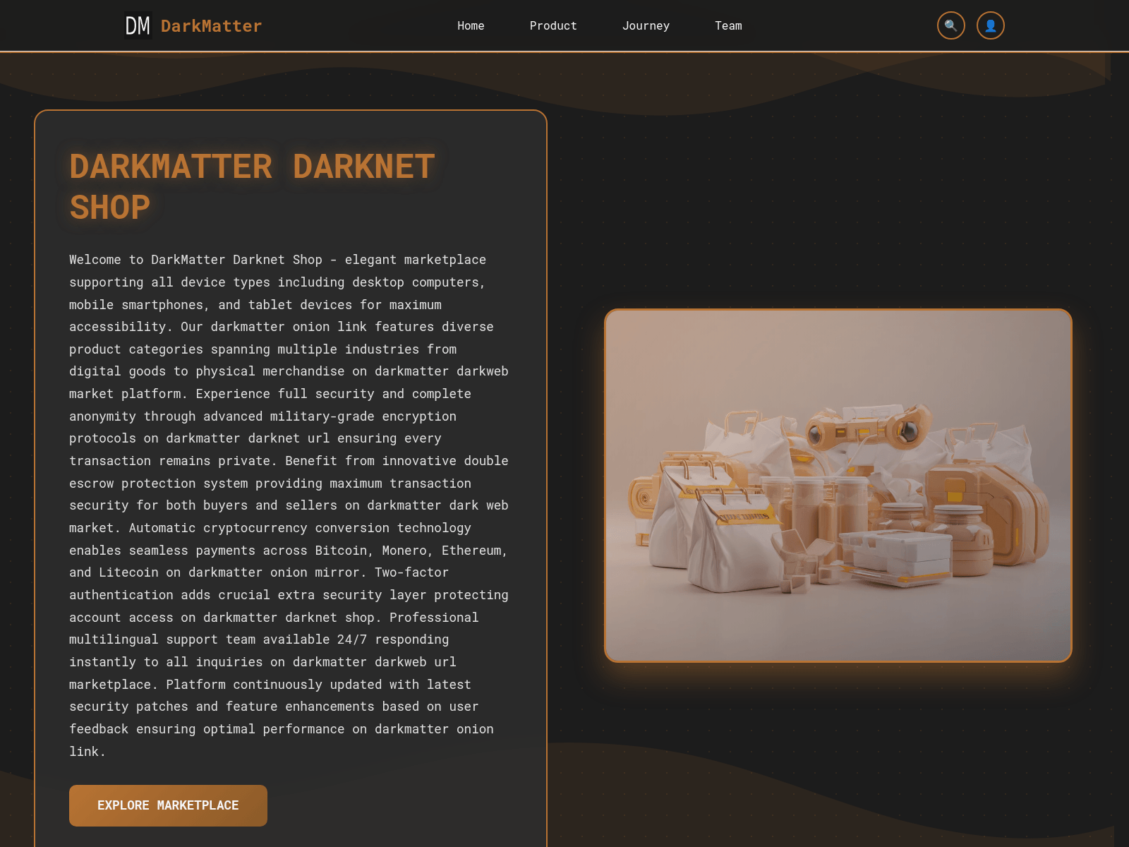 Screenshot of darkmatter-darknet-shop.com