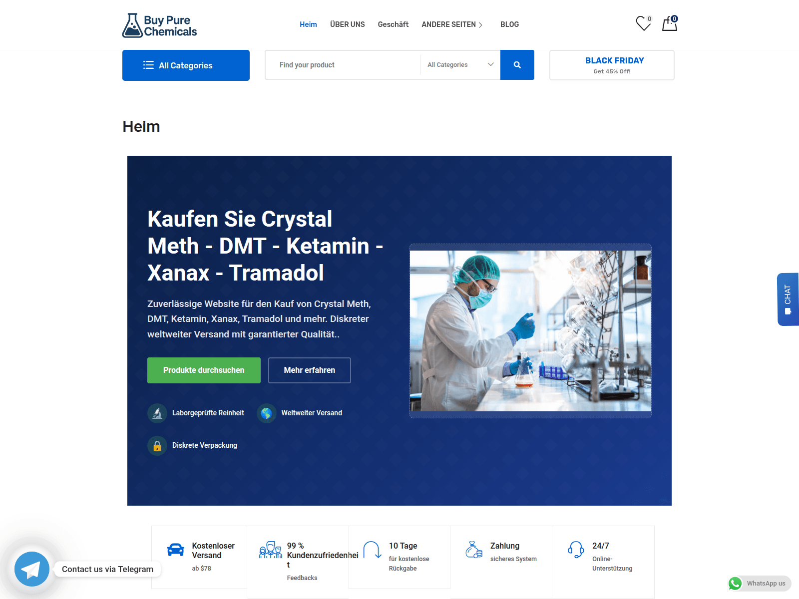 Screenshot of hochwertigescrystalmethkaufen.com