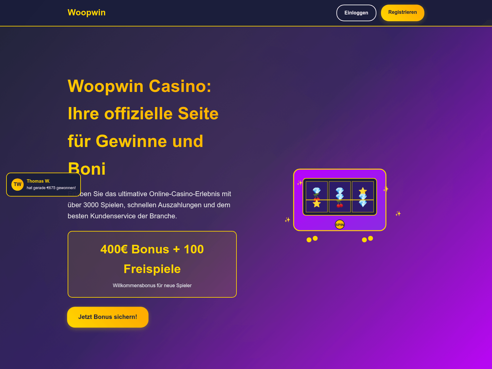 Screenshot of woopwinde.com