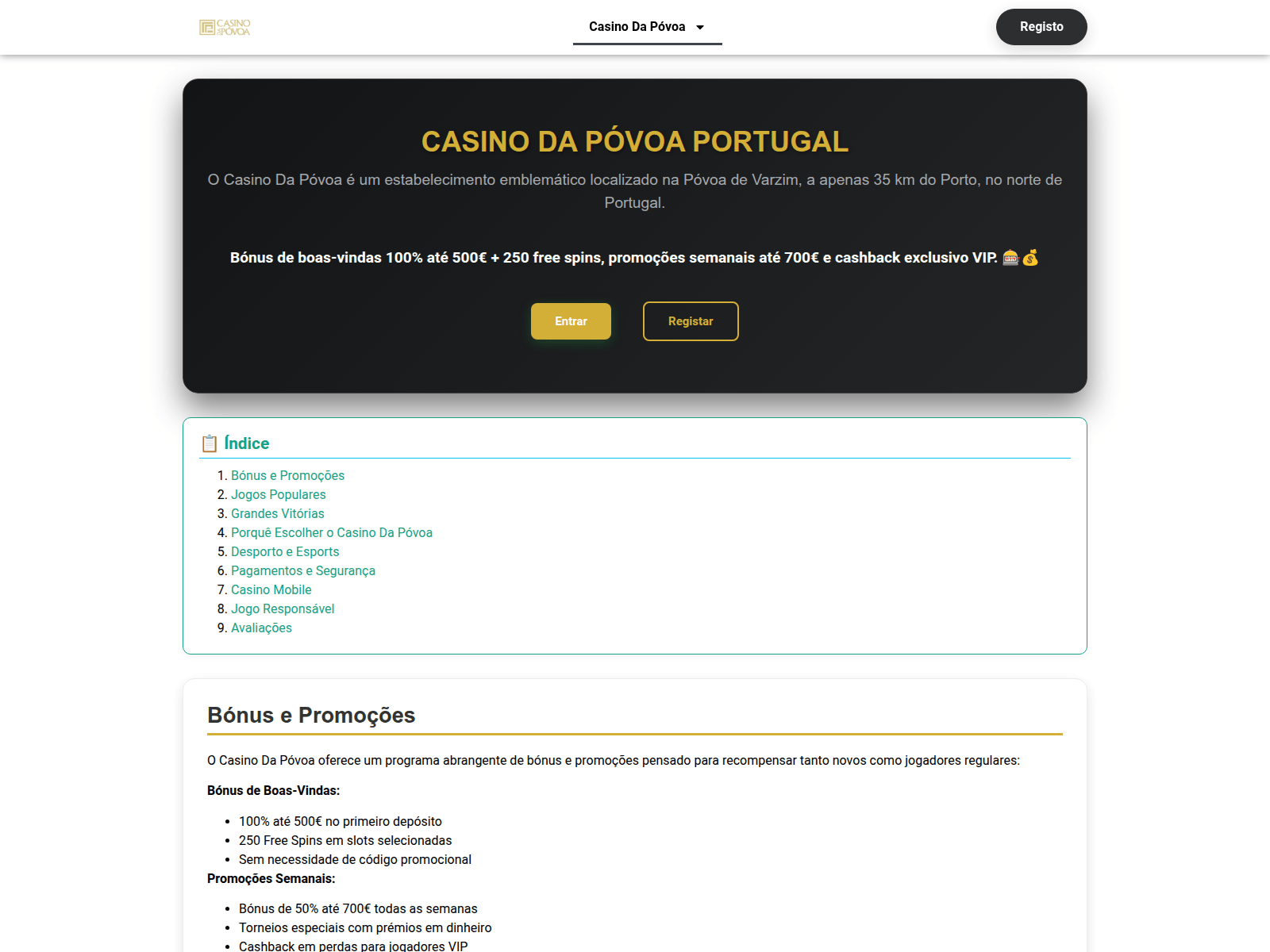 Screenshot of casinodapovoapt.com