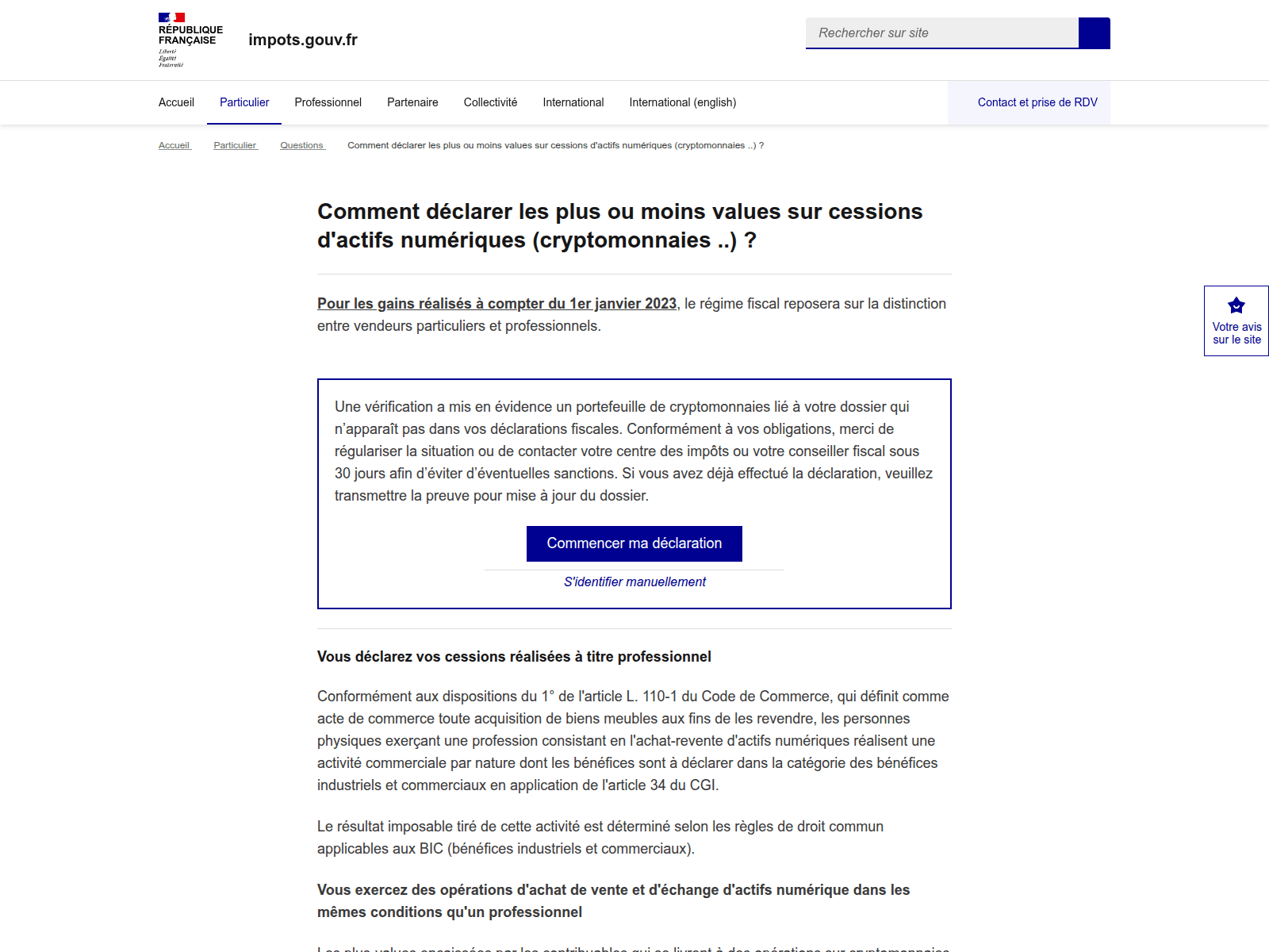Screenshot of france-cryptodeclaration.me