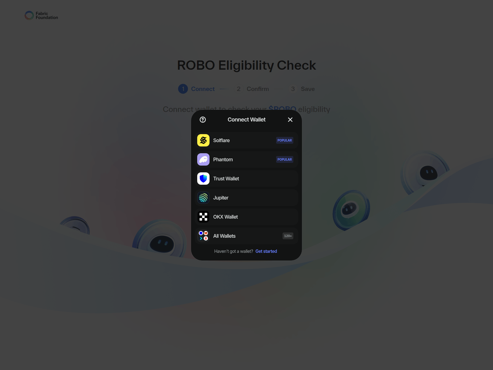 Screenshot of eligible.fabricfoundation.live