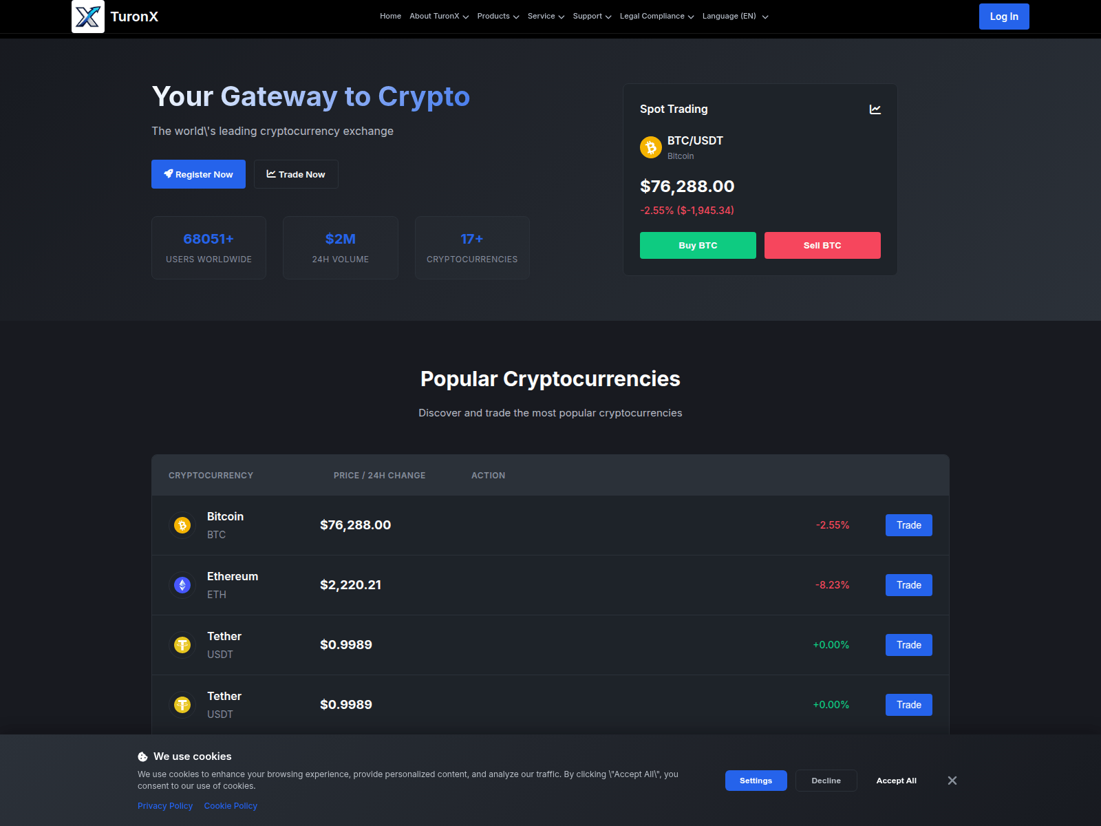 Screenshot of turonx.app