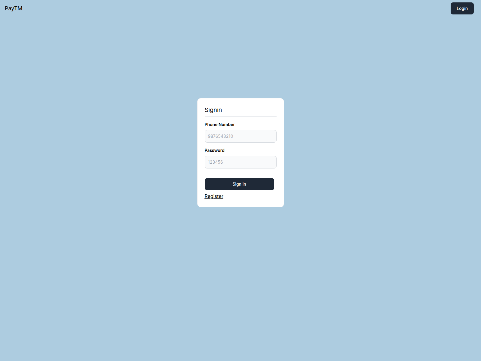 Screenshot of paytm-wallet-user-app.vercel.app