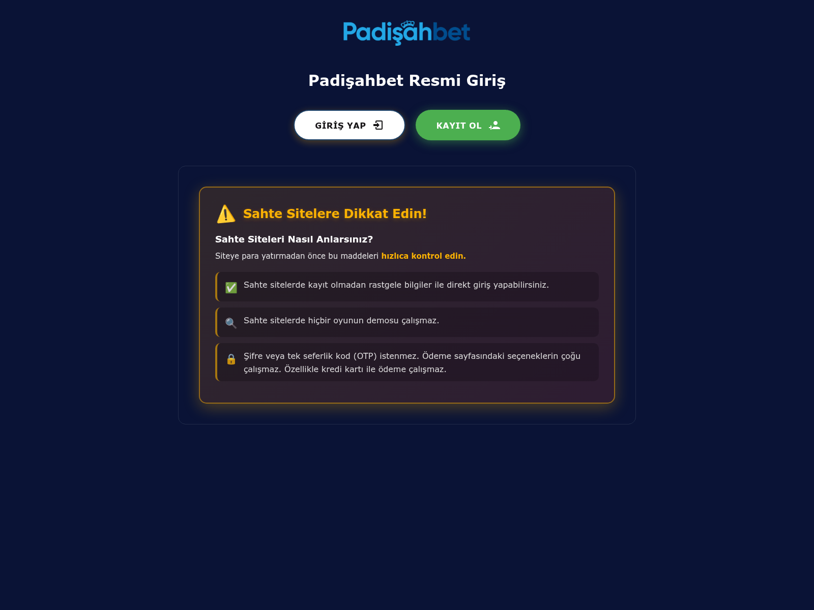 Screenshot of tr.padisahbet-giris2026.cc