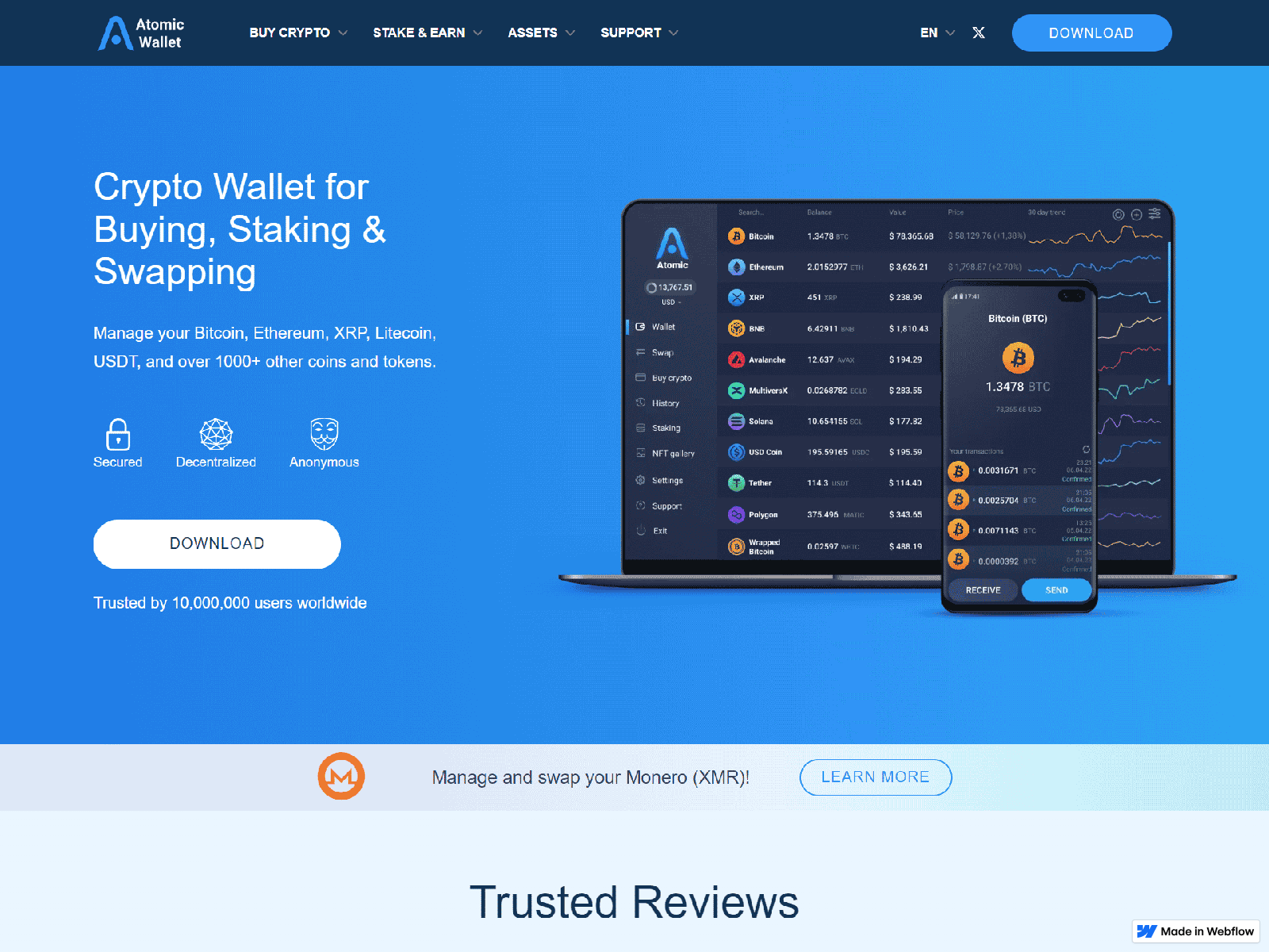 Screenshot of digital-atomic--wallet--auth.webflow.io