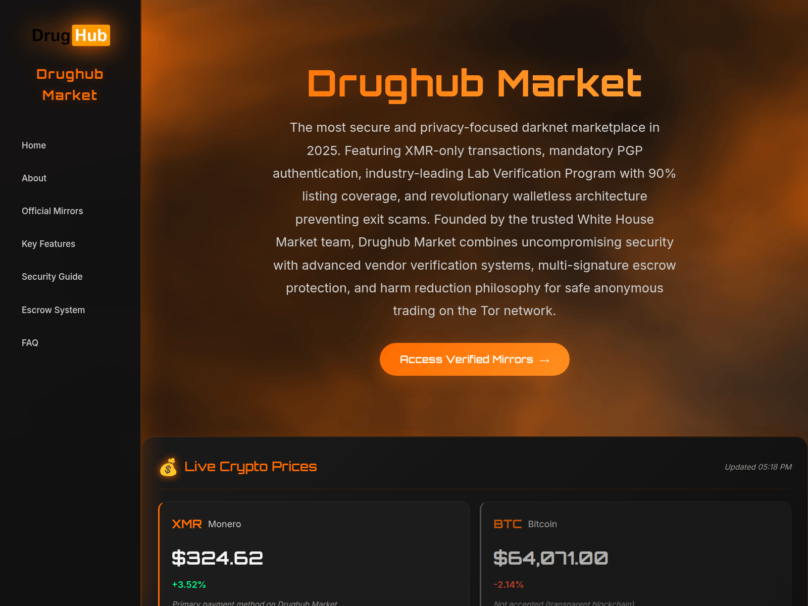 Screenshot of drughub-market.store