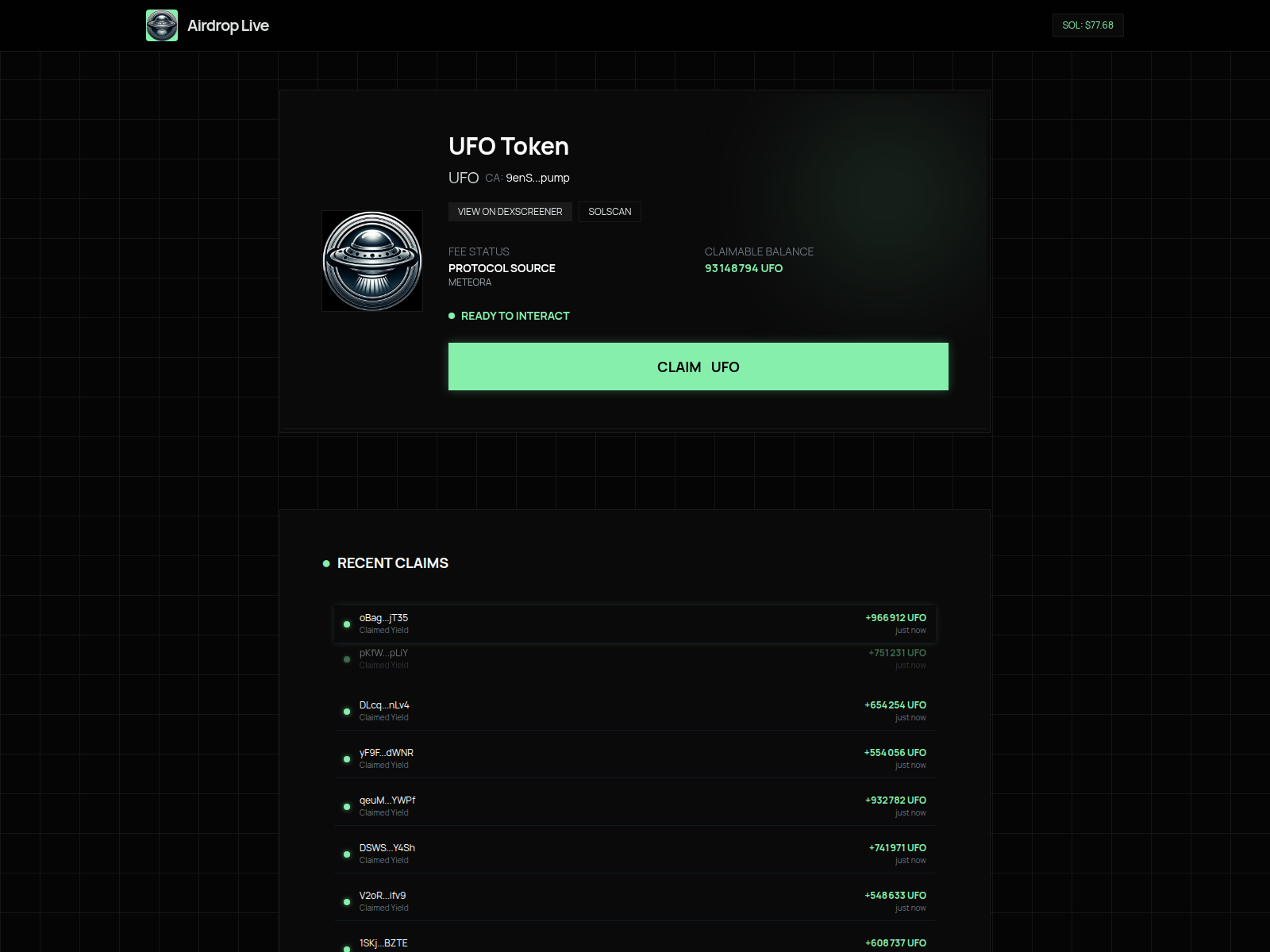 Screenshot of giveaway-pump.fun
