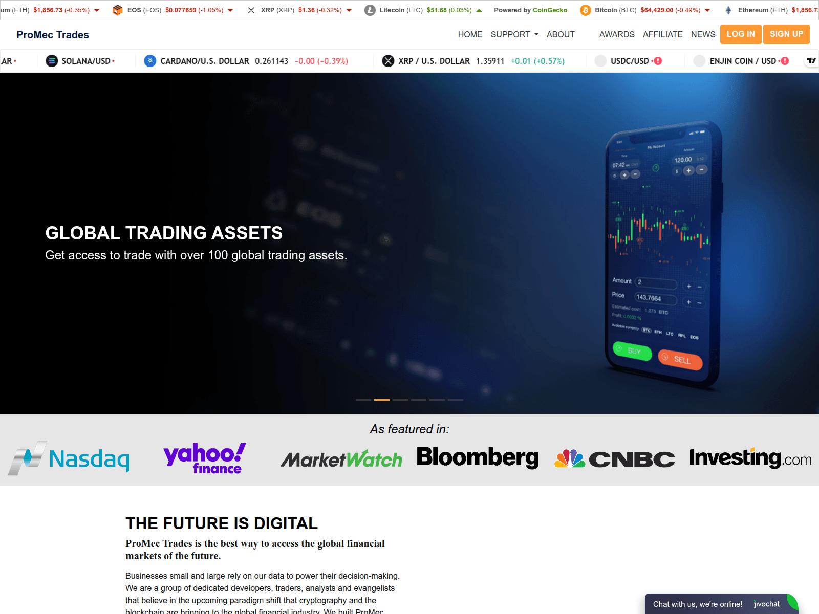 Screenshot of galestrade.live